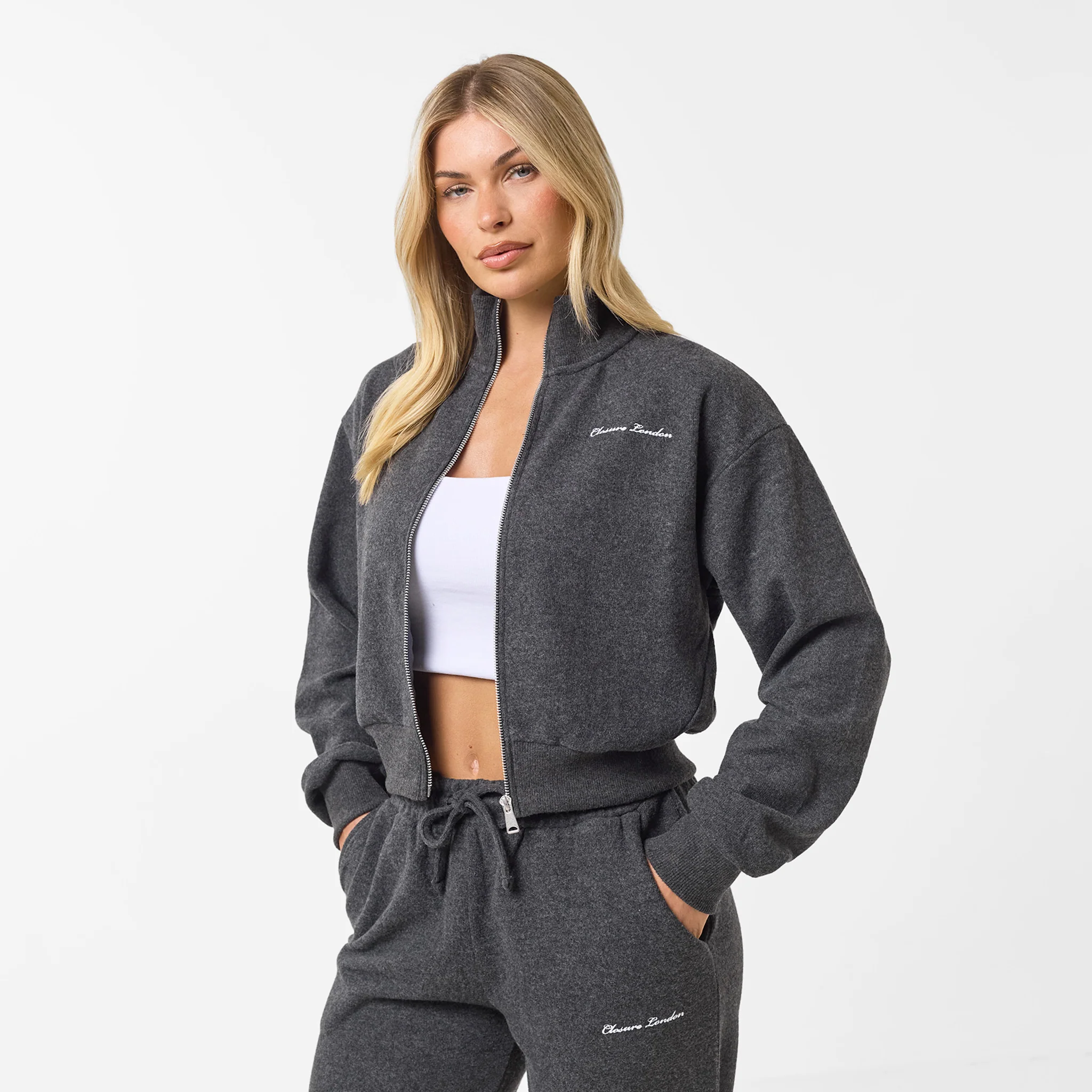 Soft Knit Bomber I Charcoal