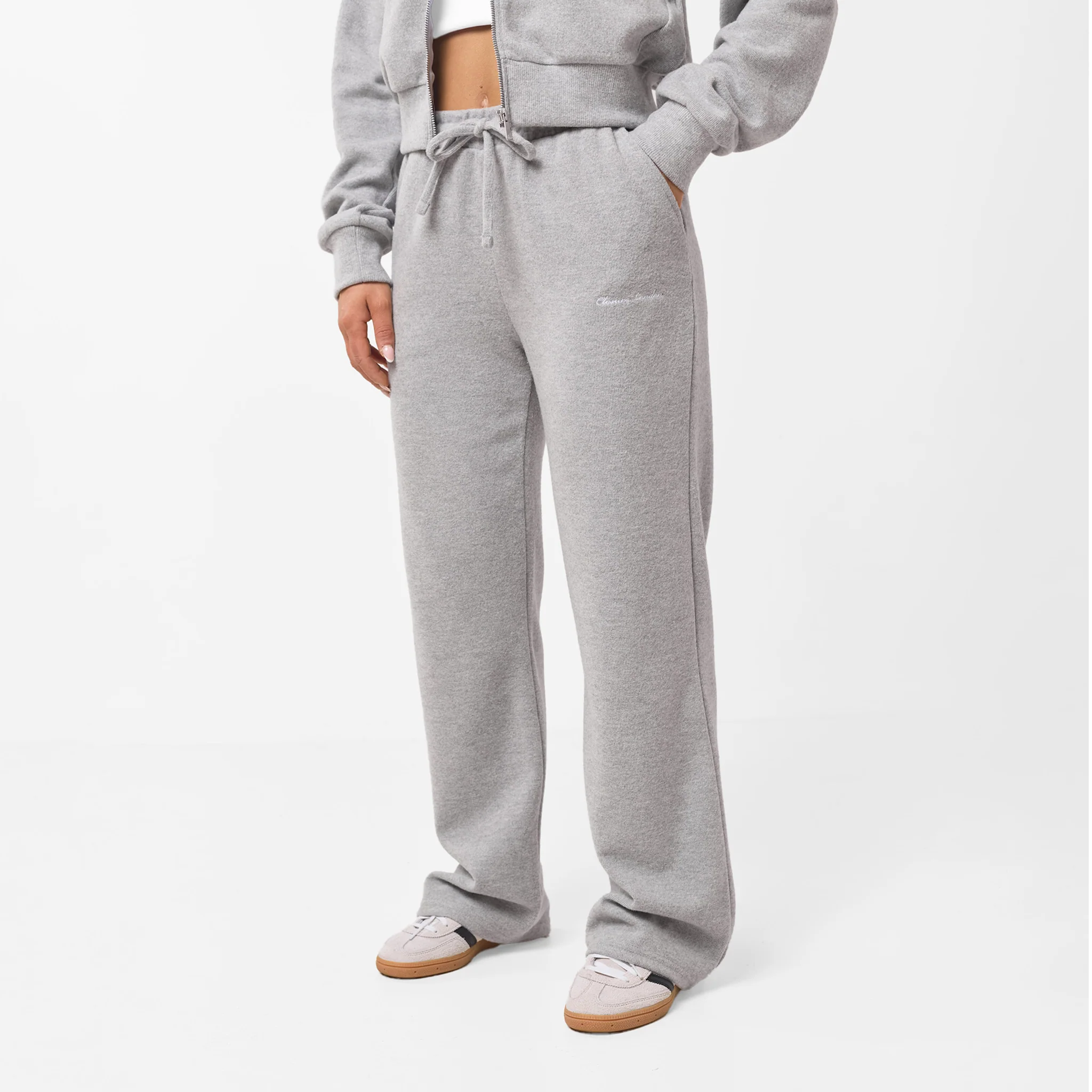 Soft Knit Bomber Tracksuit | Grey Marl - Image 3