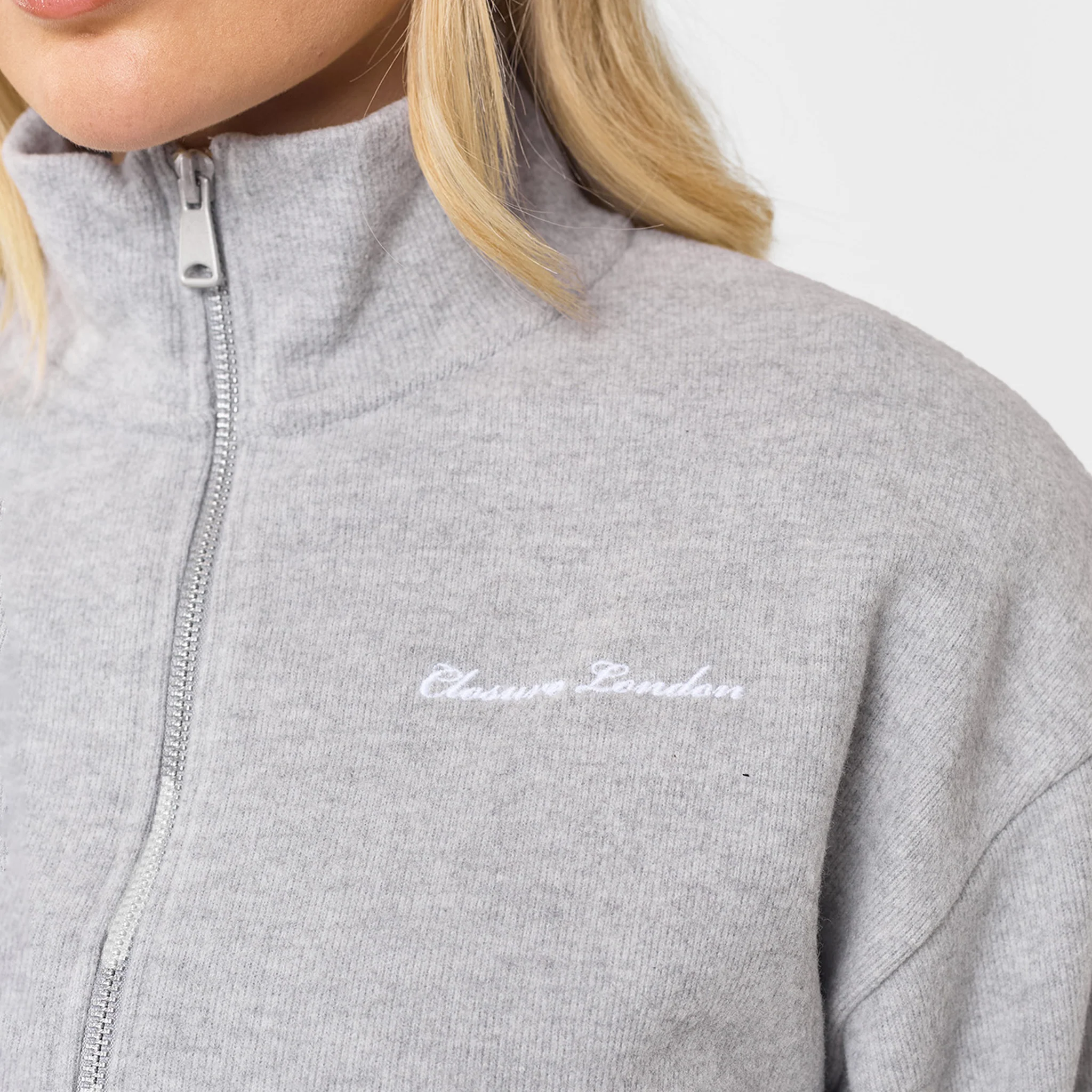 Soft Knit Bomber Tracksuit | Grey Marl - Image 4