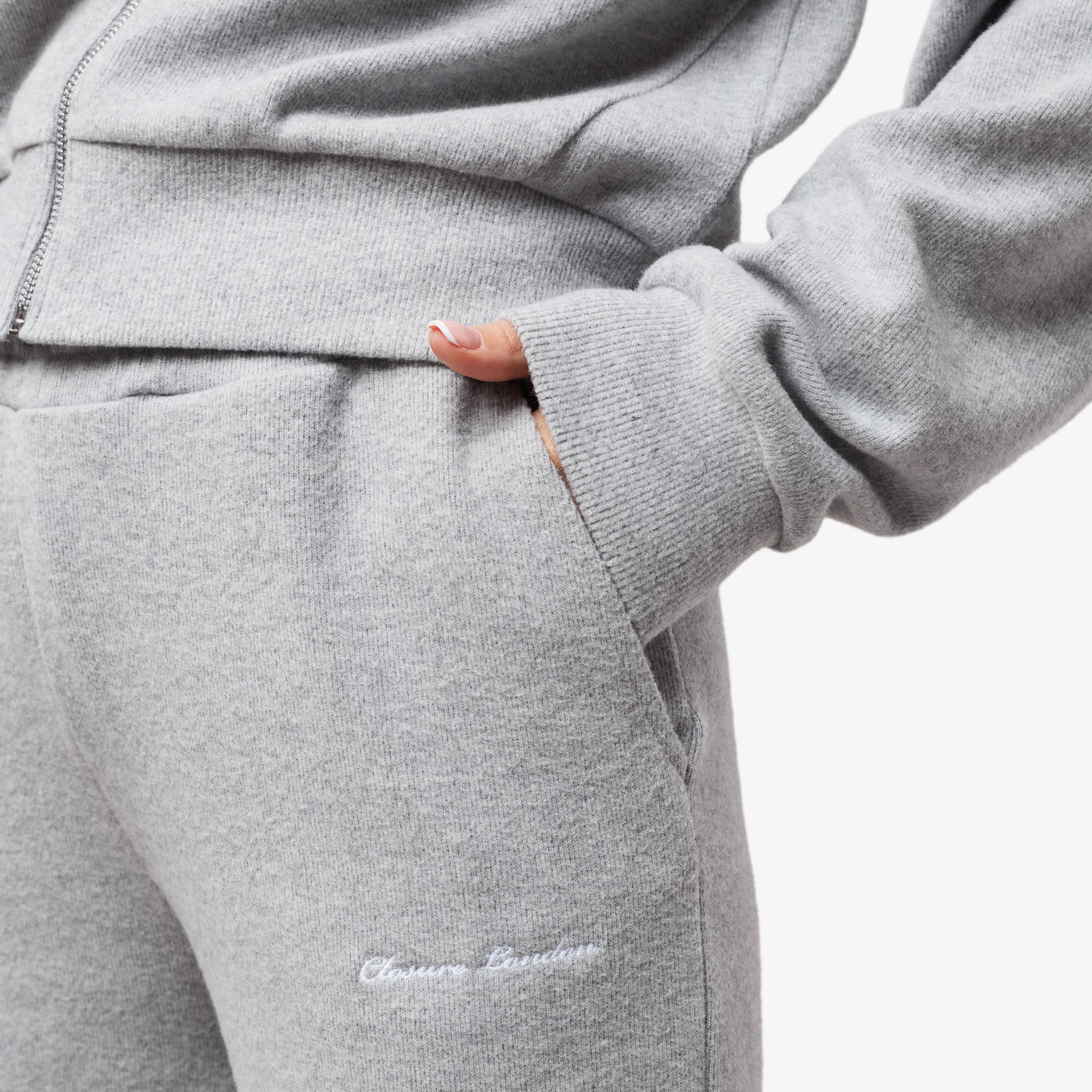 Soft Knit Bomber Tracksuit | Grey Marl - Image 5