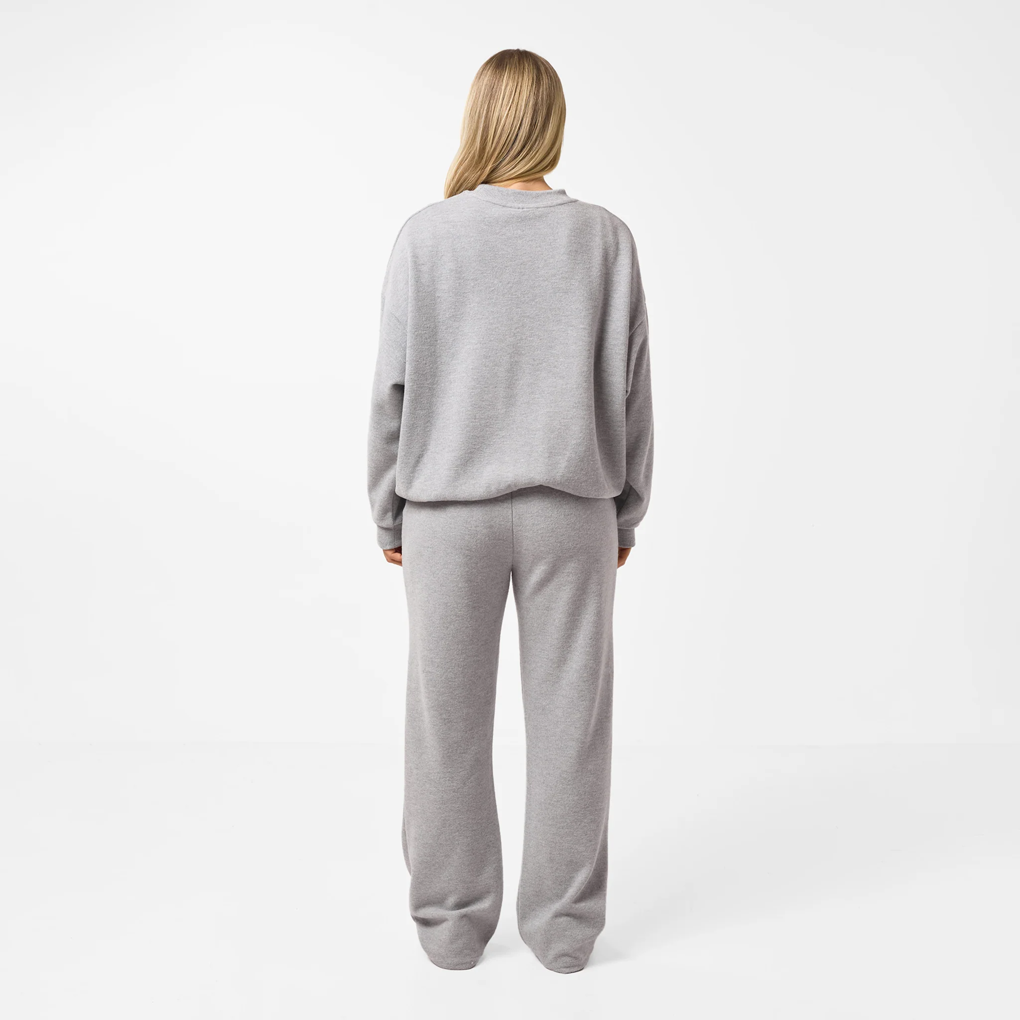 Soft Knit Wide Leg Pant I Grey Marl - Image 5