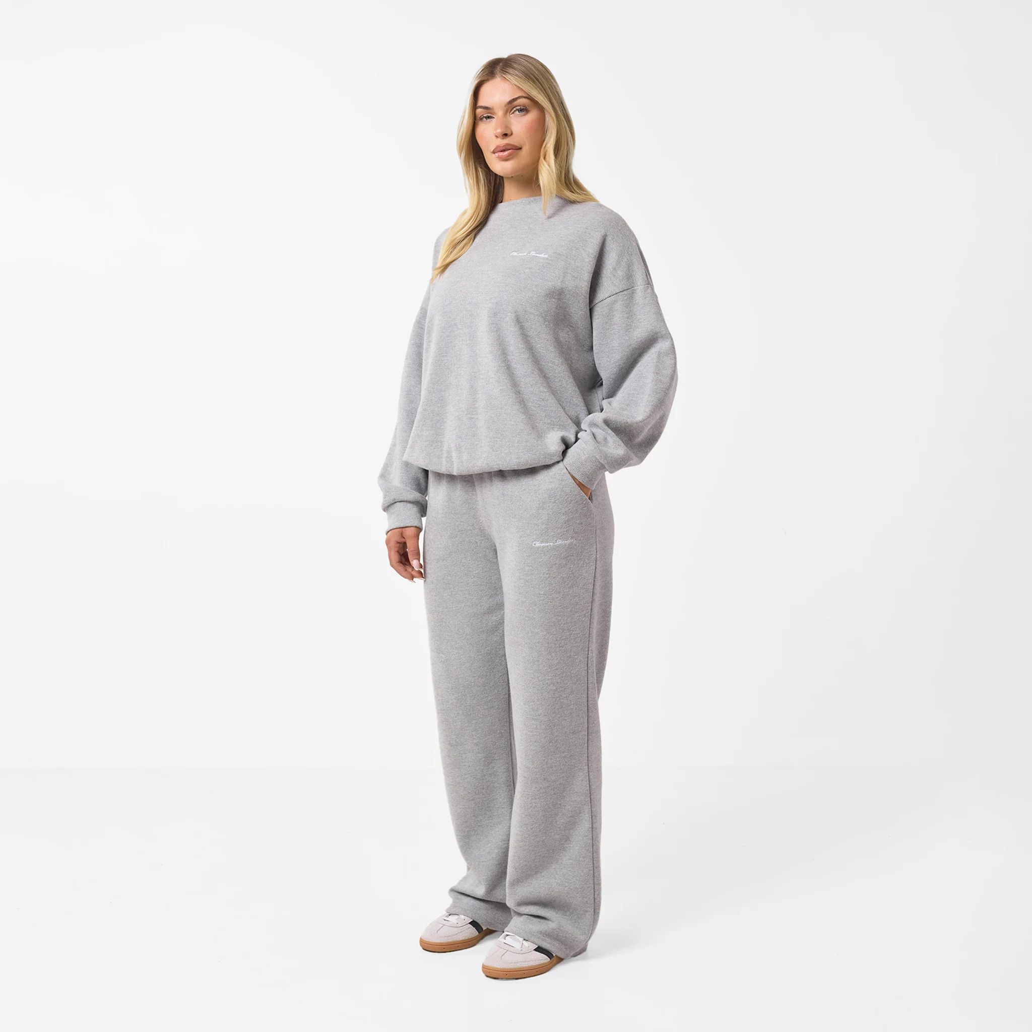 Soft Knit Wide Leg Pant I Grey Marl - Image 4