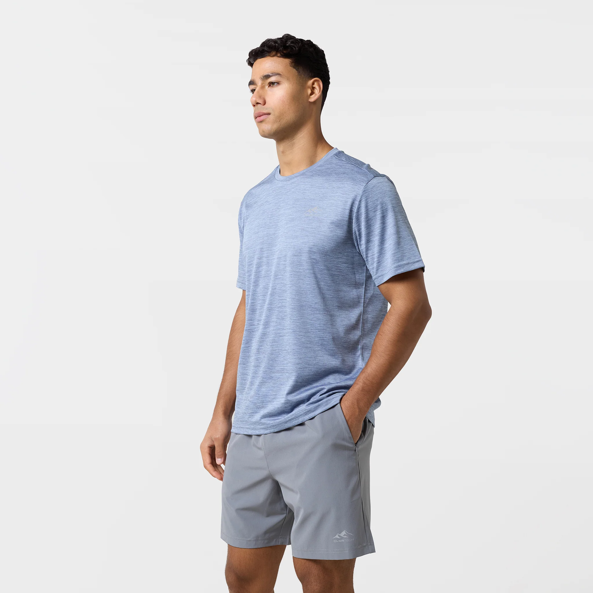 Space Dye Performance T-Shirt | Slate Blue Marl - Image 4