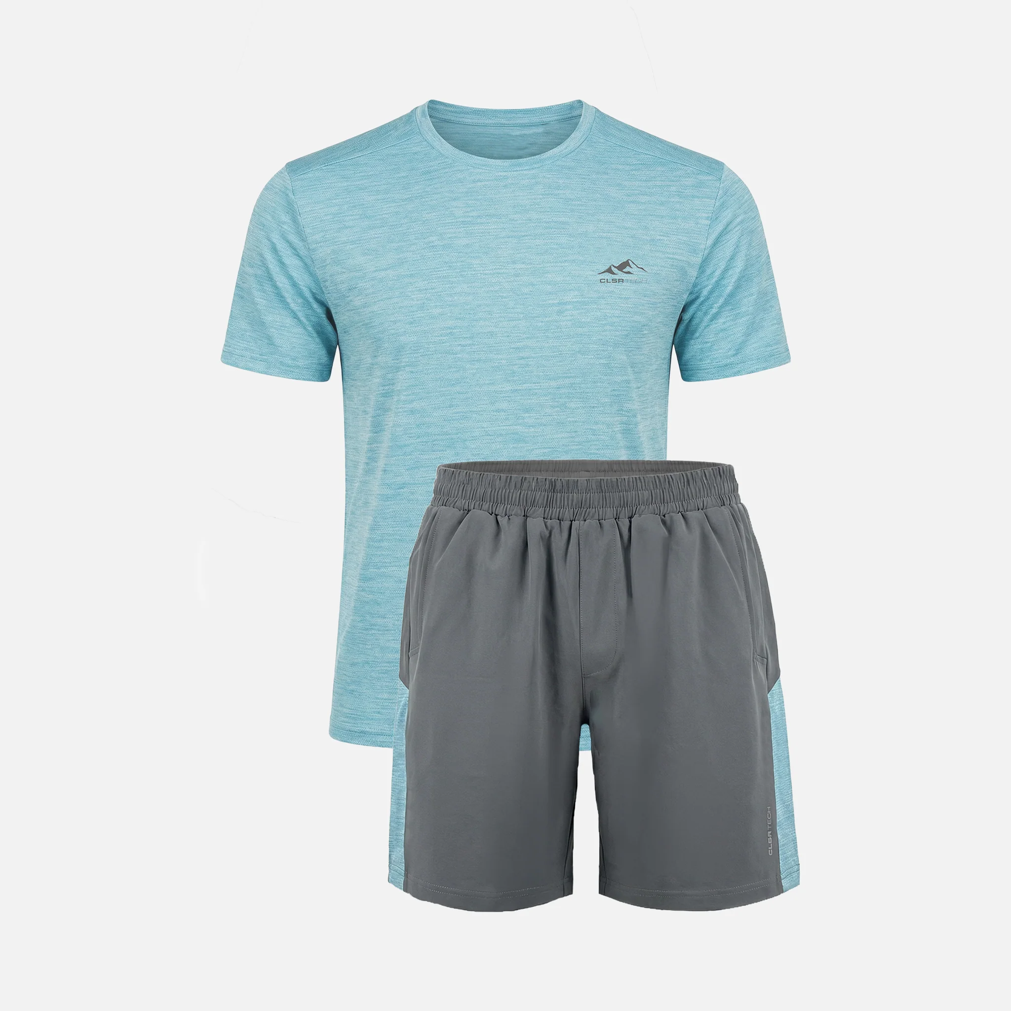 Space Dye Performance Twinset | Aqua Blue/Iron Grey - Image 13