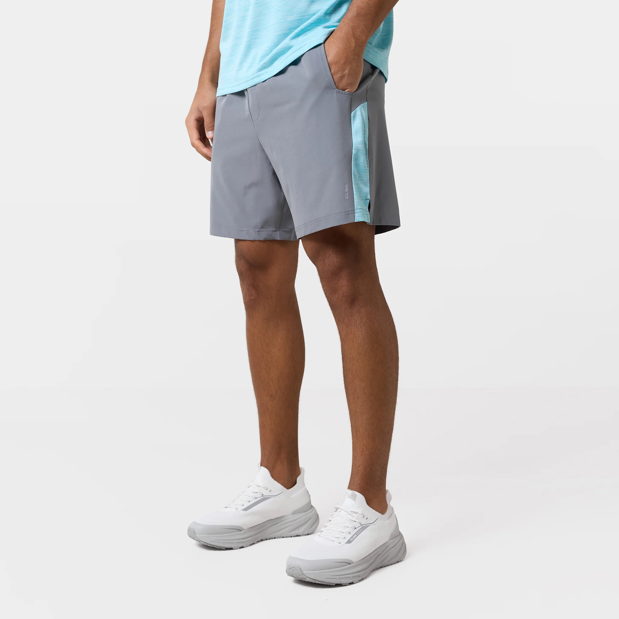 Space Dye Performance Twinset | Aqua Blue/Iron Grey - Image 4