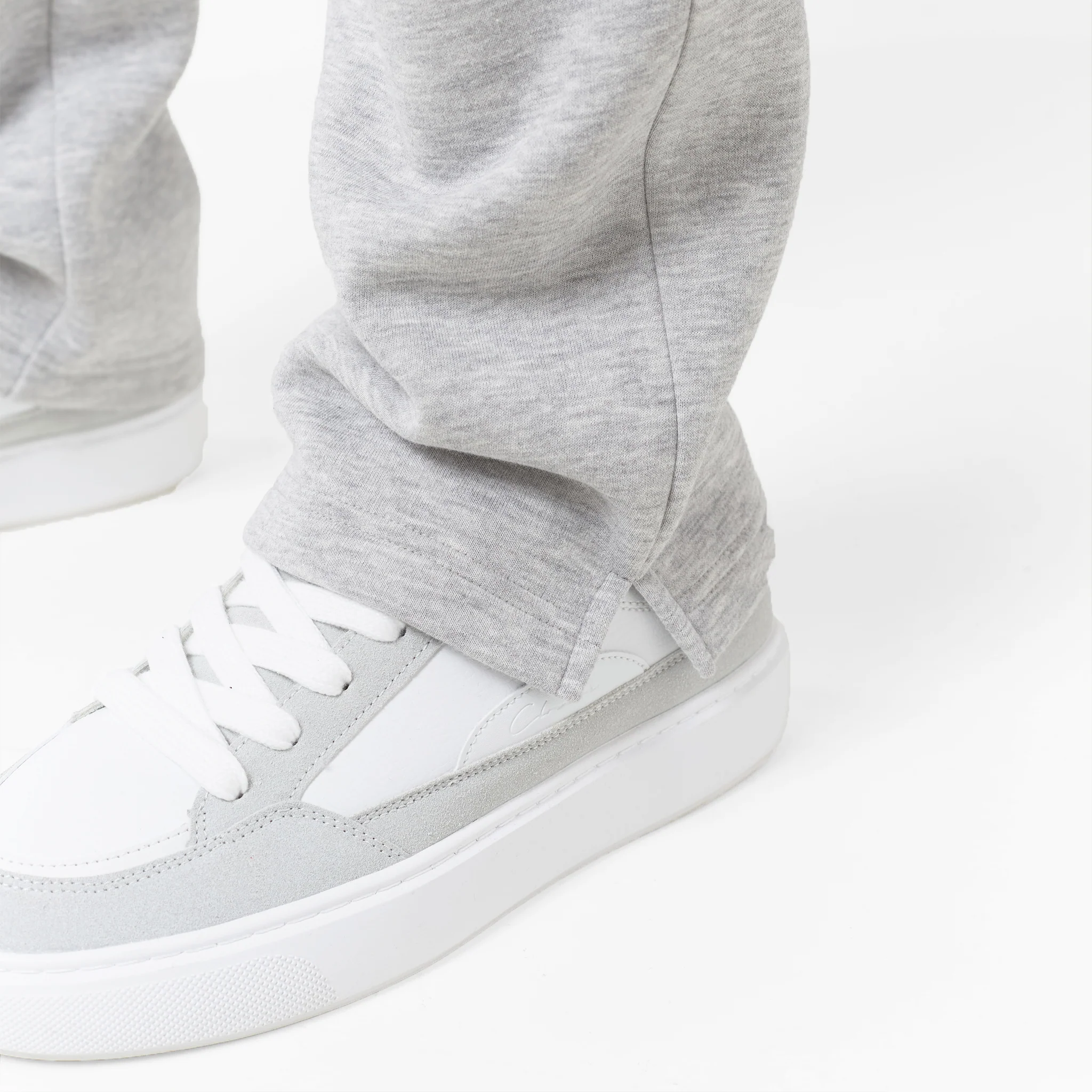 Split Open Hem Jogger | Grey Marl - Image 3