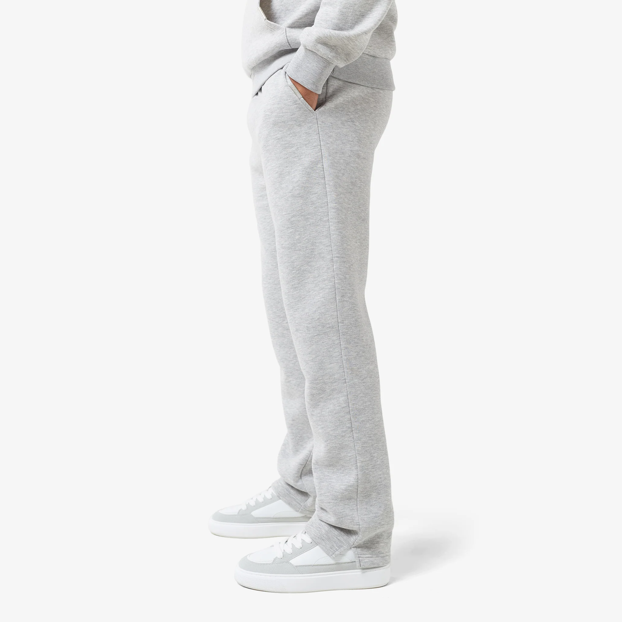 Split Open Hem Jogger | Grey Marl - Image 4