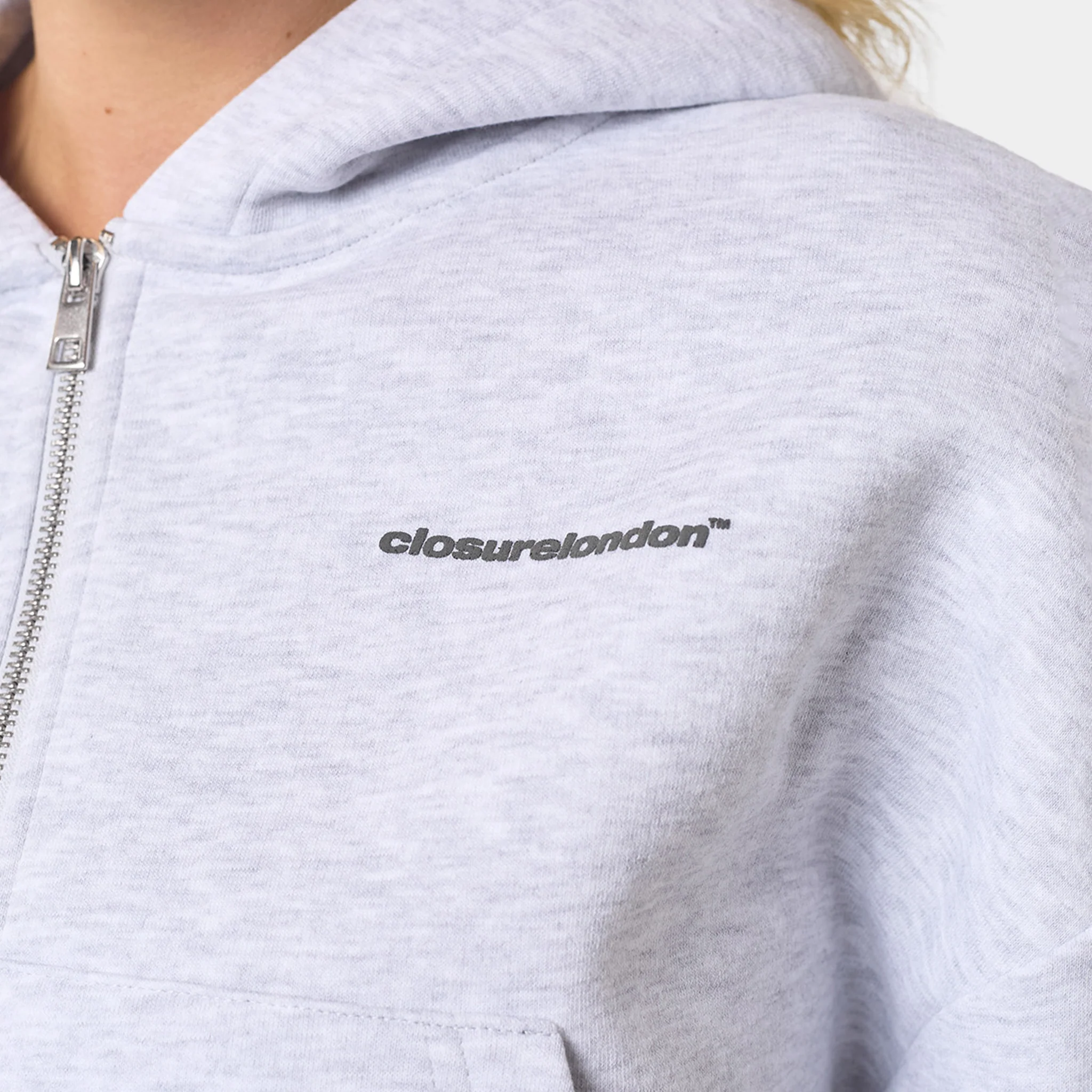 Stacked Crop Tracksuit | Grey Marl - Image 4