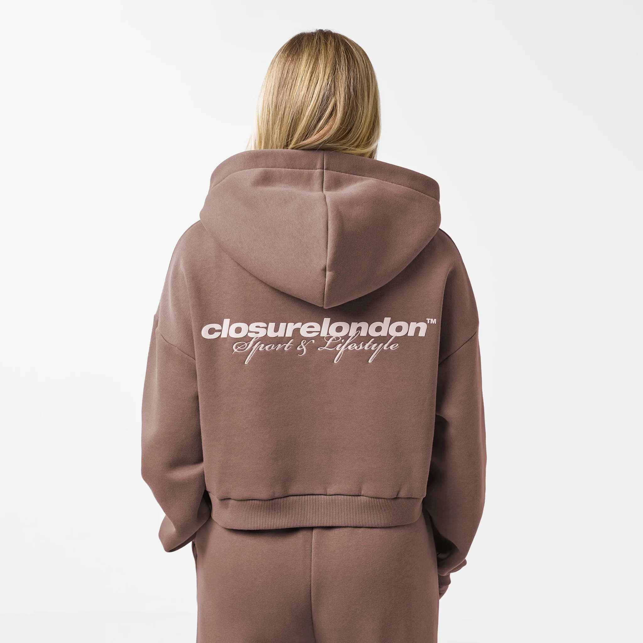 Stacked Crop Tracksuit | Mocha - Image 2