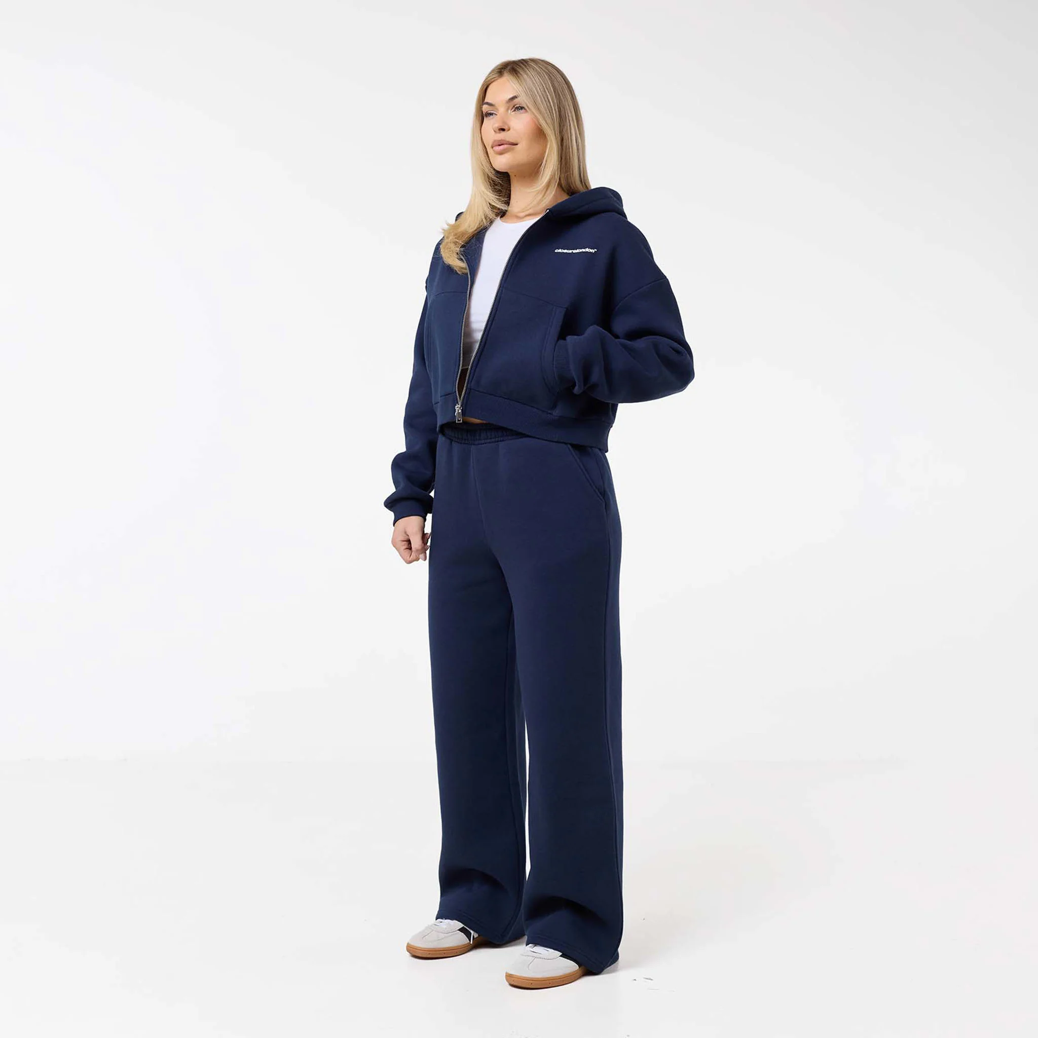 Stacked Crop Tracksuit | Navy - Image 7