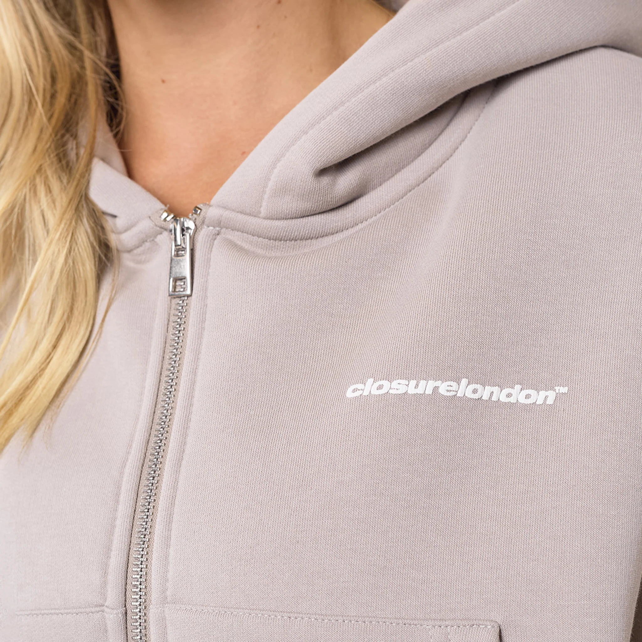 Stacked Crop Tracksuit | Taupe - Image 4