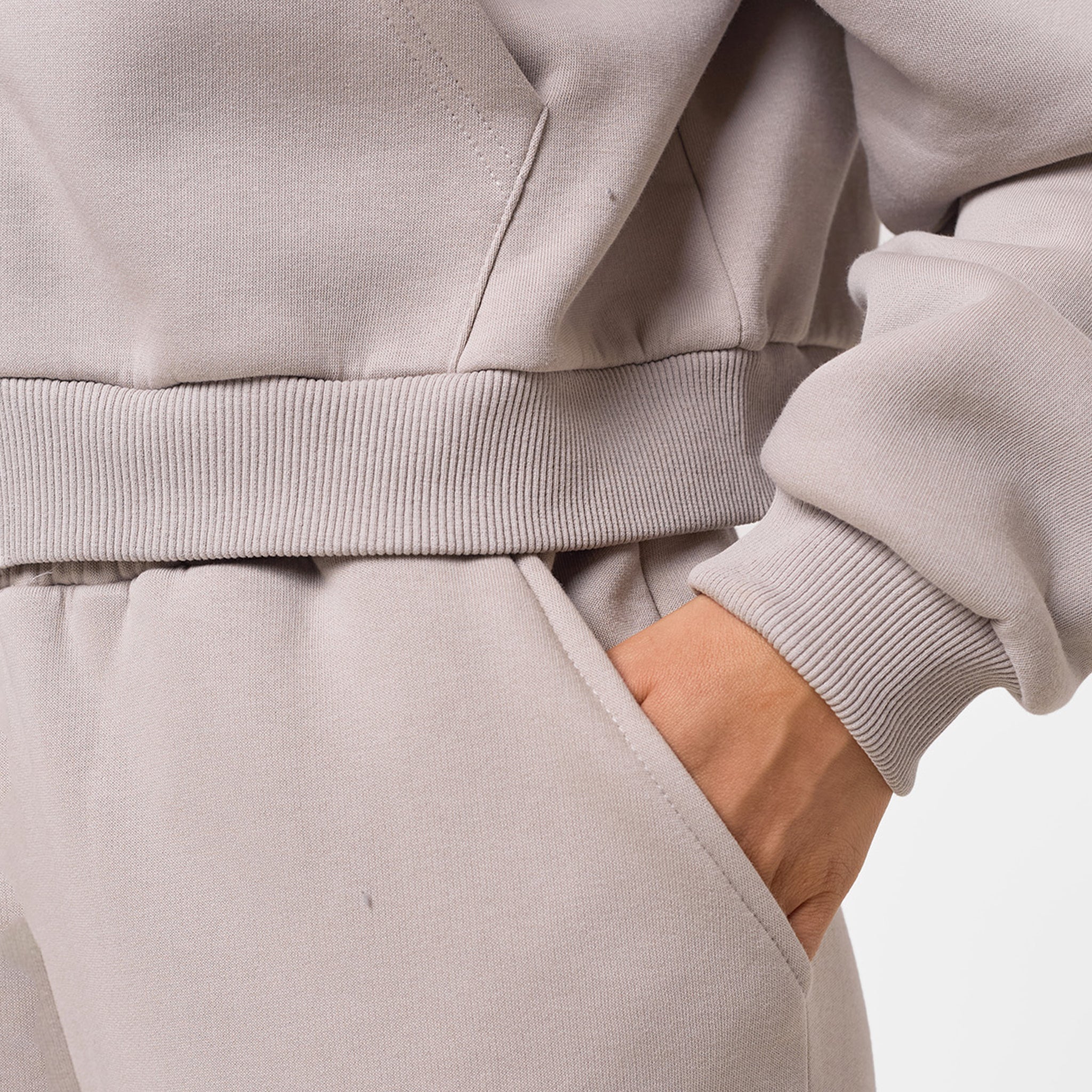 Stacked Crop Tracksuit | Taupe - Image 6