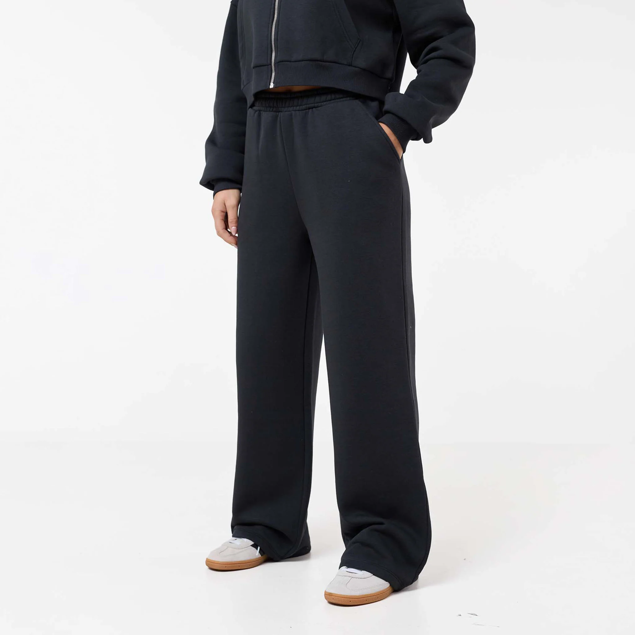 Stacked Crop Tracksuit | Washed Black - Image 4