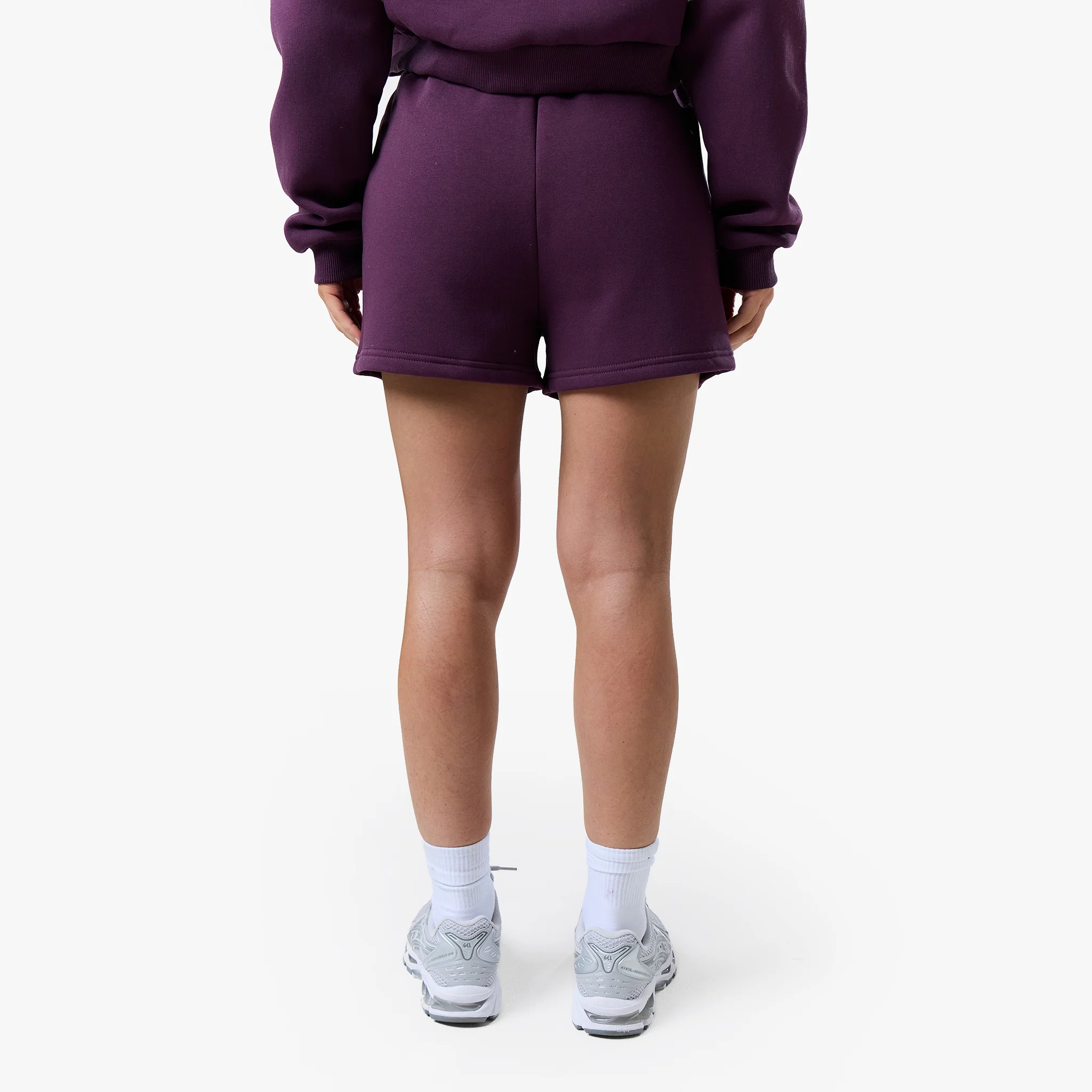 Stacked Cropped Hoodie Twinset | Plum - Image 11