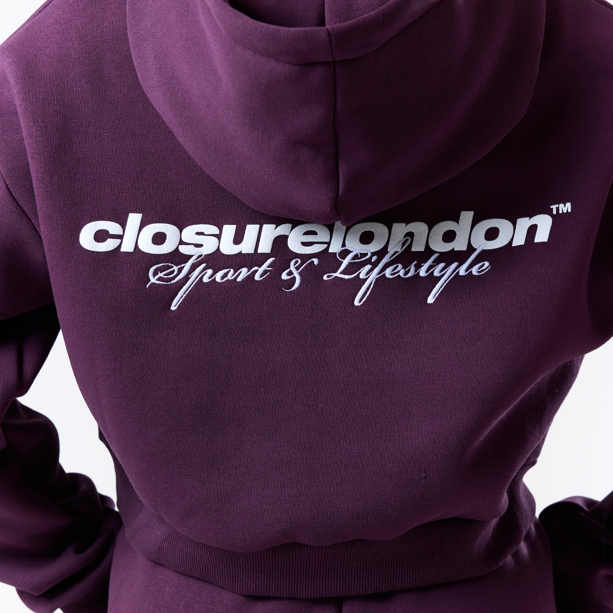 Stacked Cropped Hoodie Twinset | Plum - Image 3