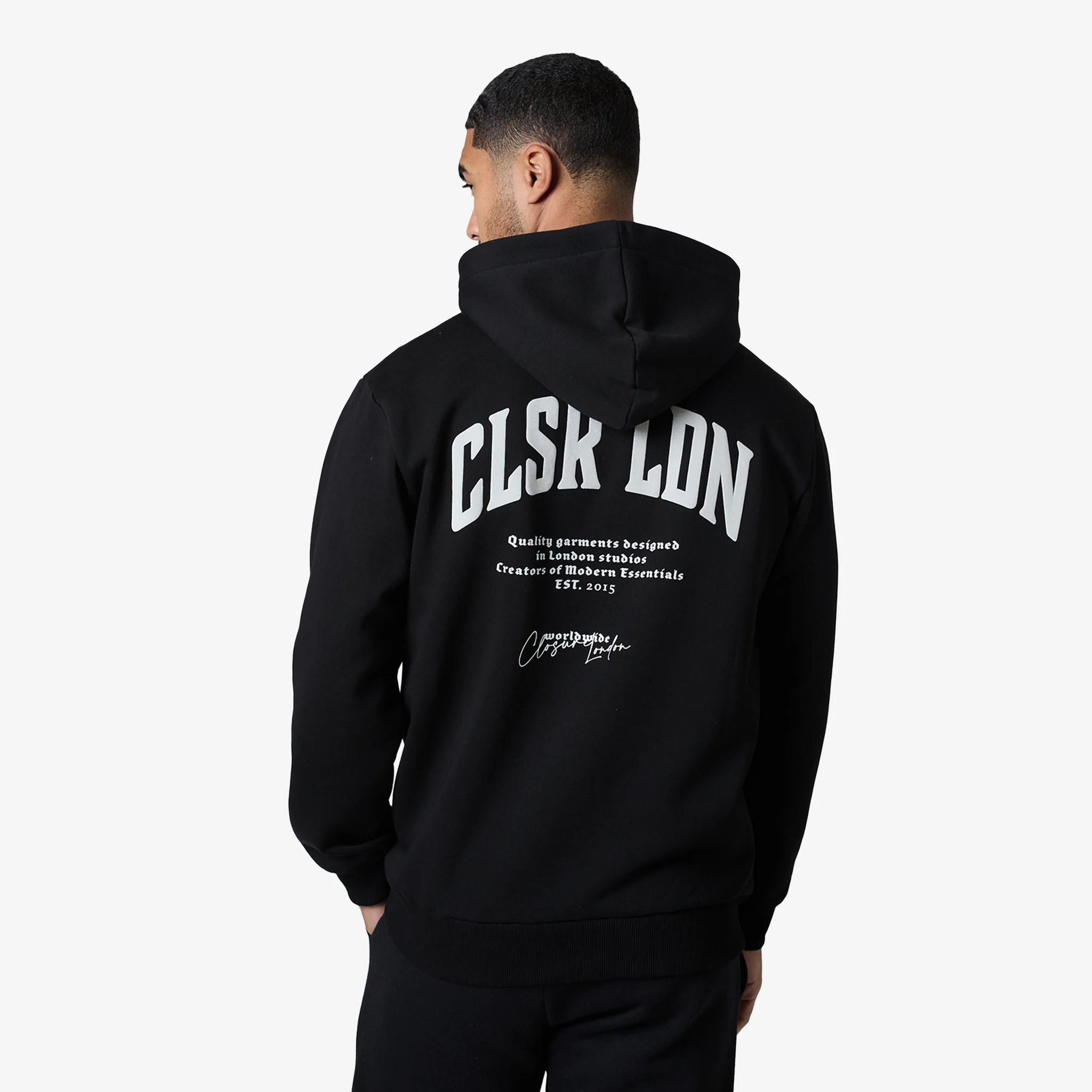 Stacked Varsity Hoodie | Black