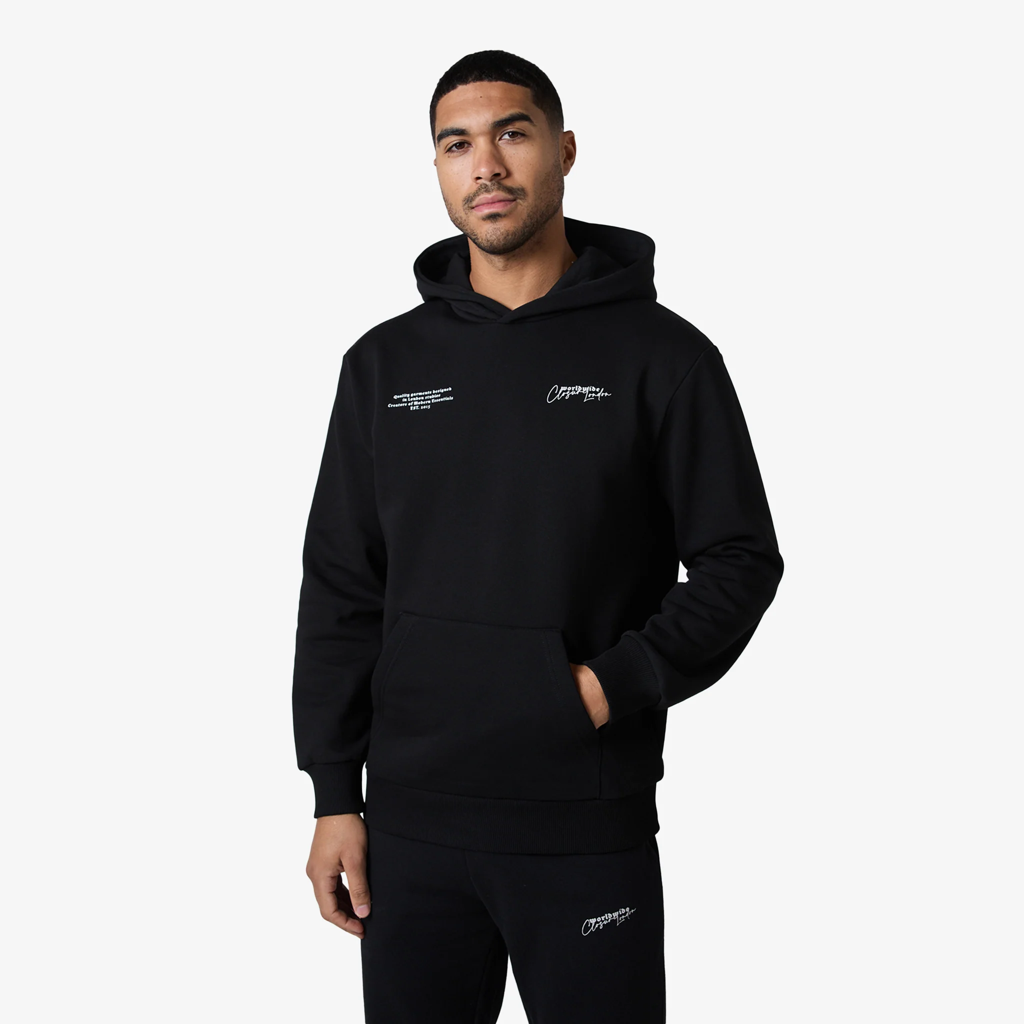 Stacked Varsity Hoodie | Black - Image 2