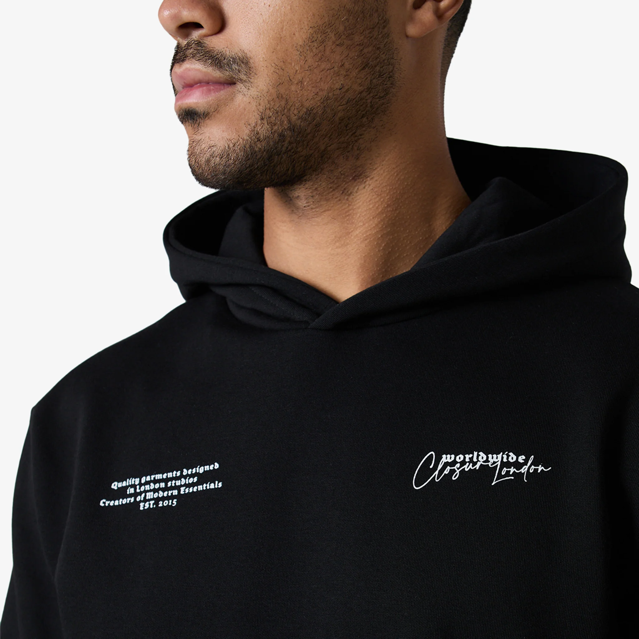Stacked Varsity Hoodie | Black - Image 5