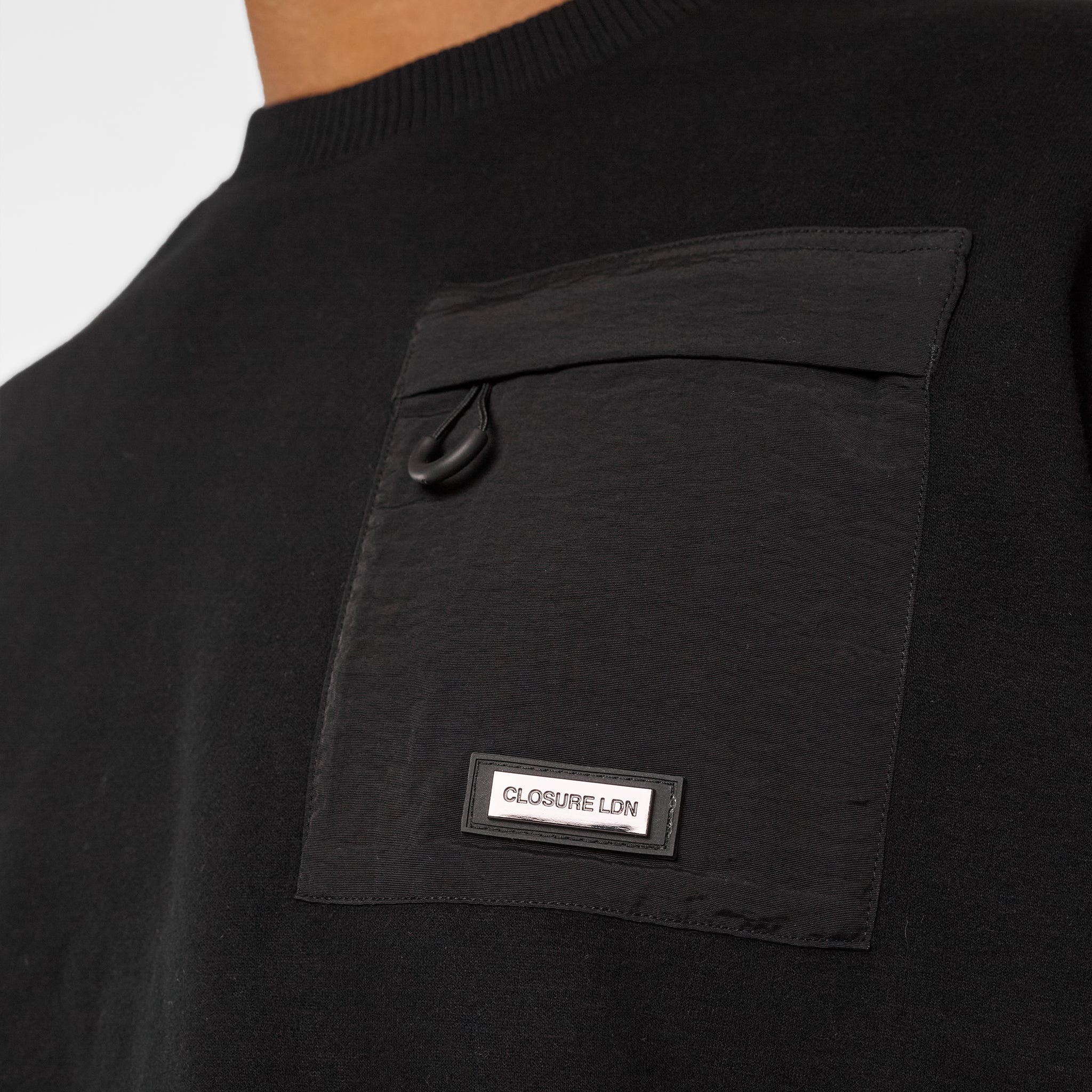 Tech Zip Pocket Crew Sweat | Black - Image 3