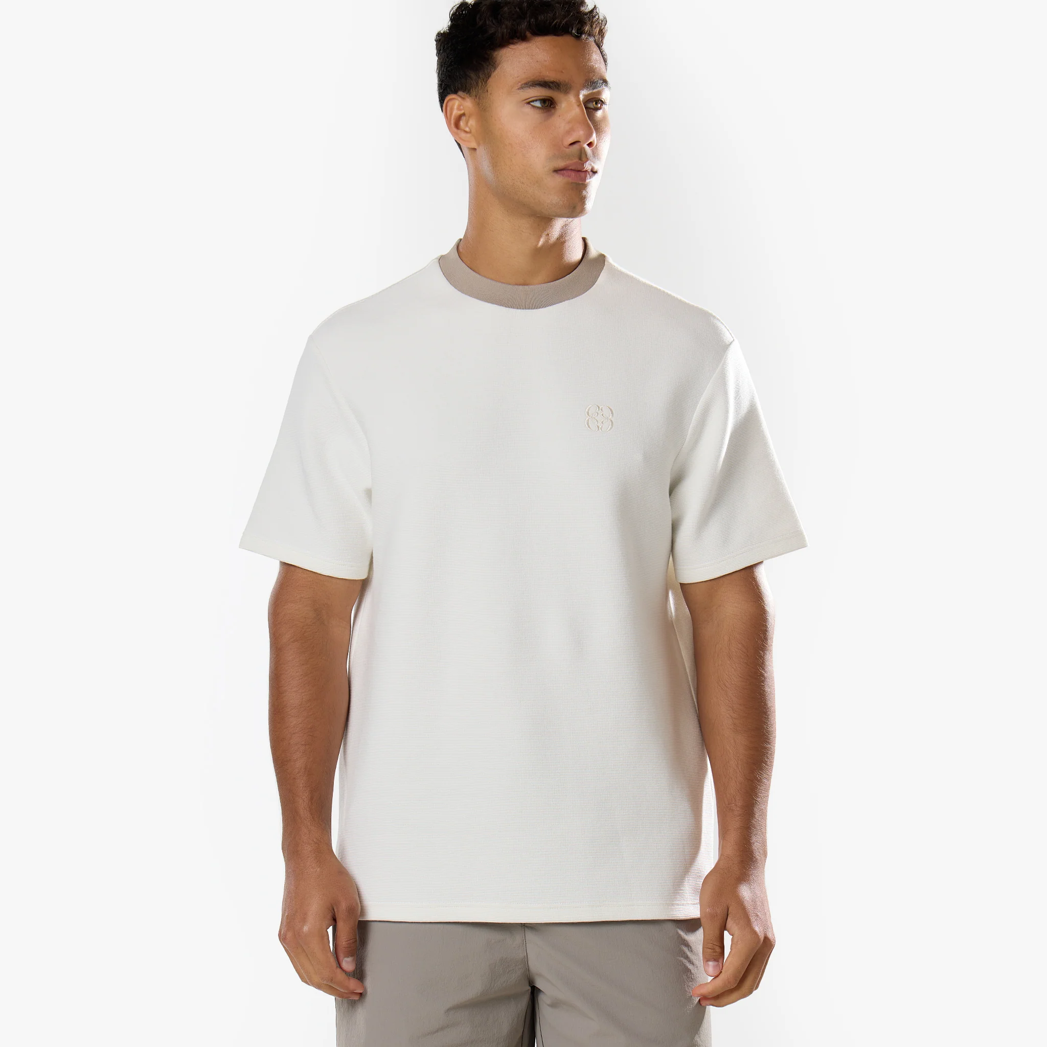 Textured Icon T-Shirt | Ecru - Image 6