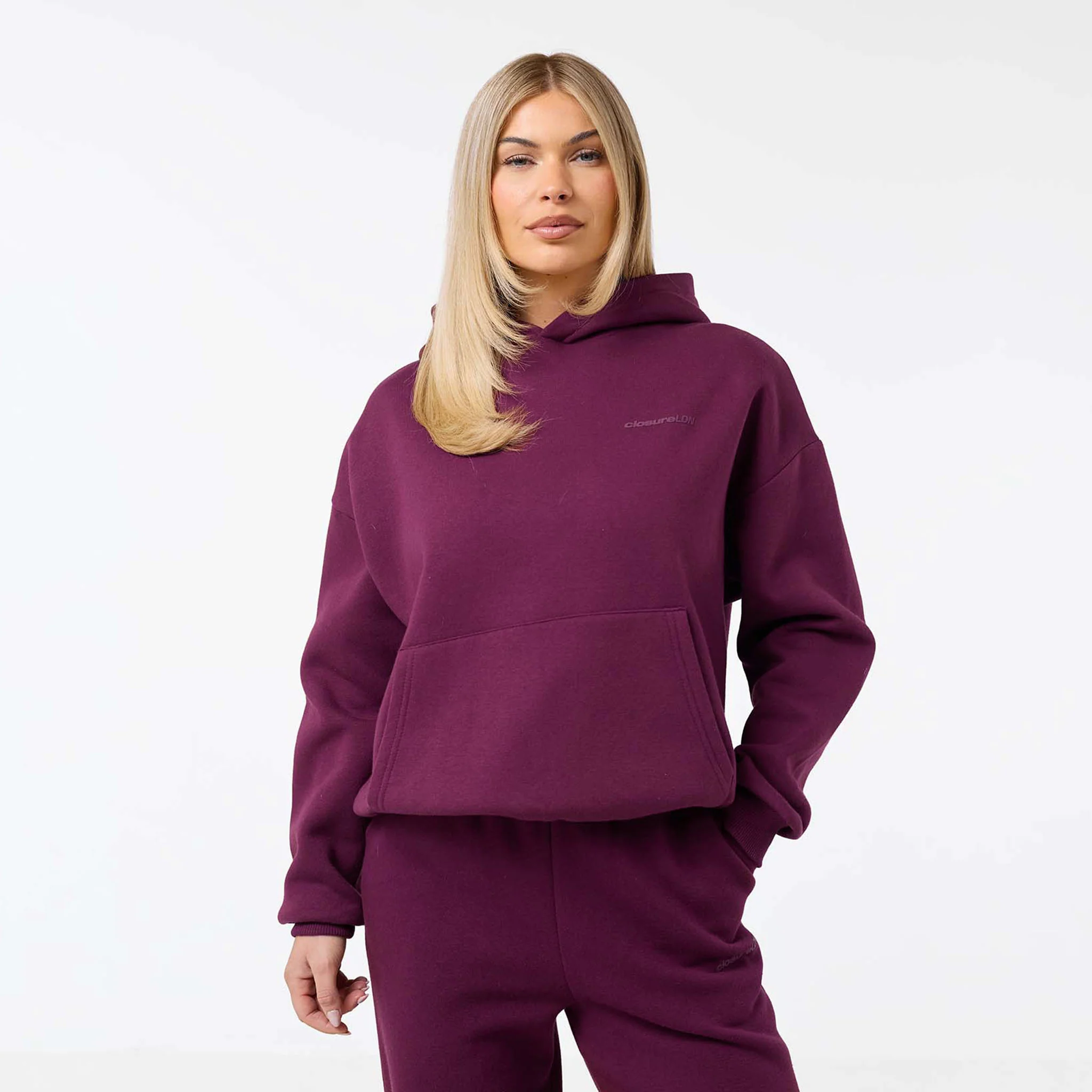 Tonal Core Logo Hoodie | Plum