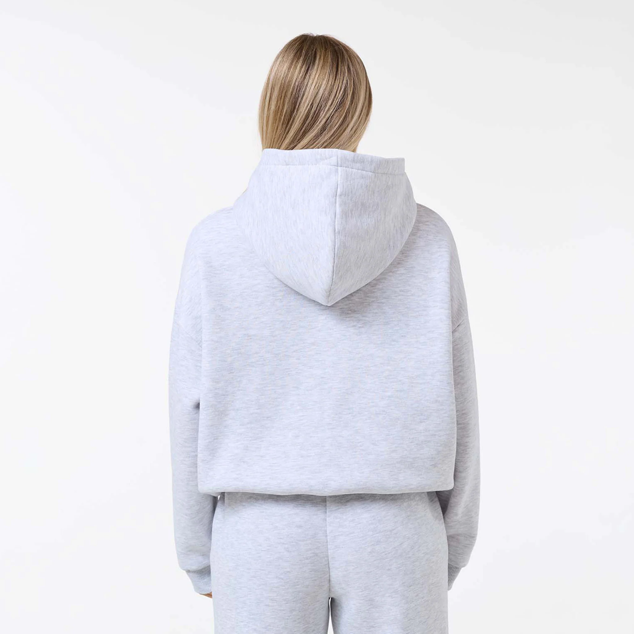 Tonal Core Logo Open Hem Tracksuit | Grey Marl - Image 6