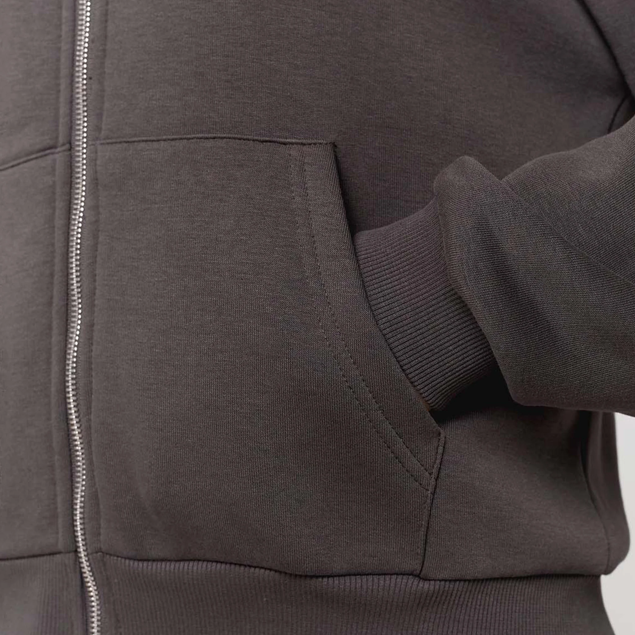 Tonal Core Logo Zip Hoodie | Dark Coffee - Image 4