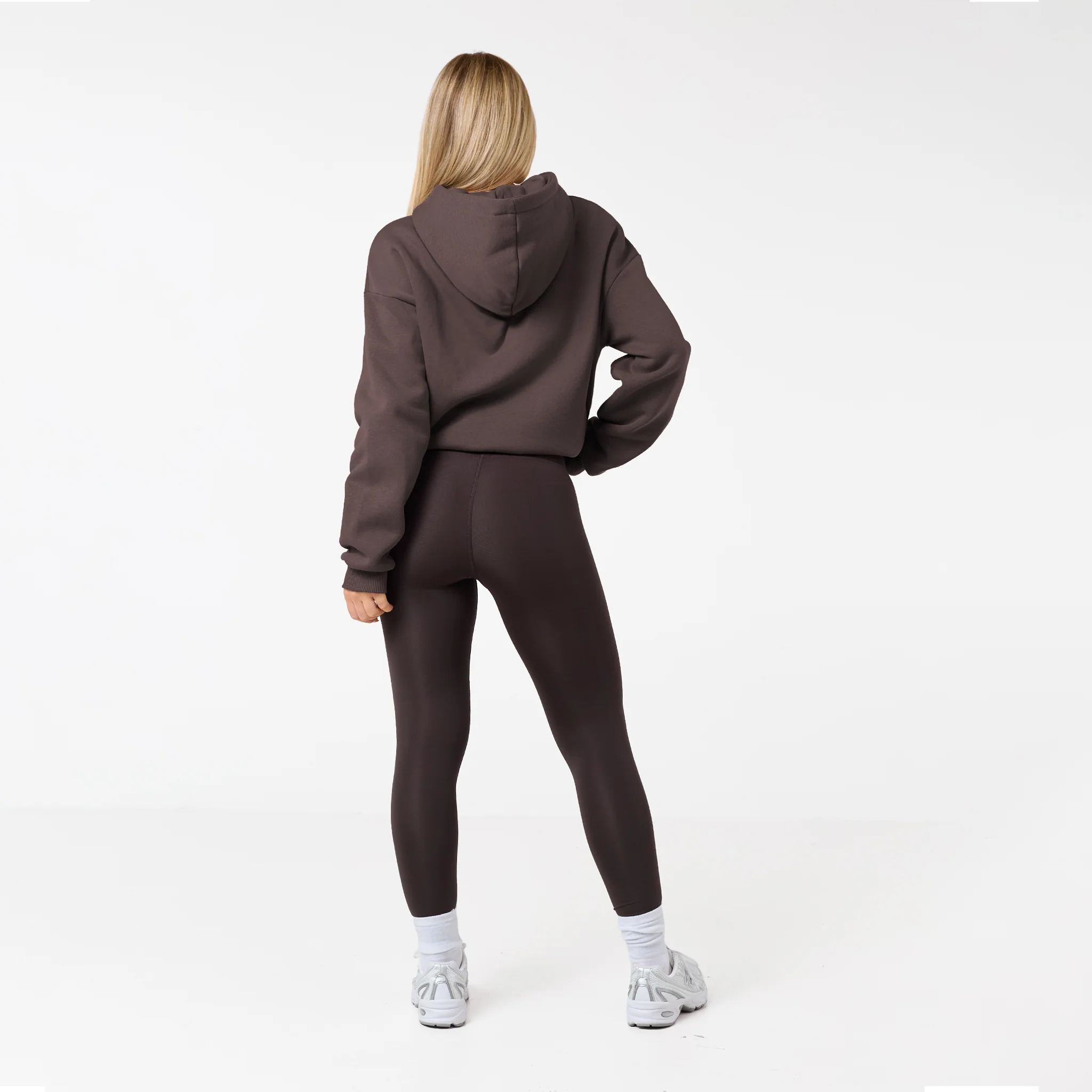 Tonal Core Logo Zip Hoodie | Dark Coffee - Image 6