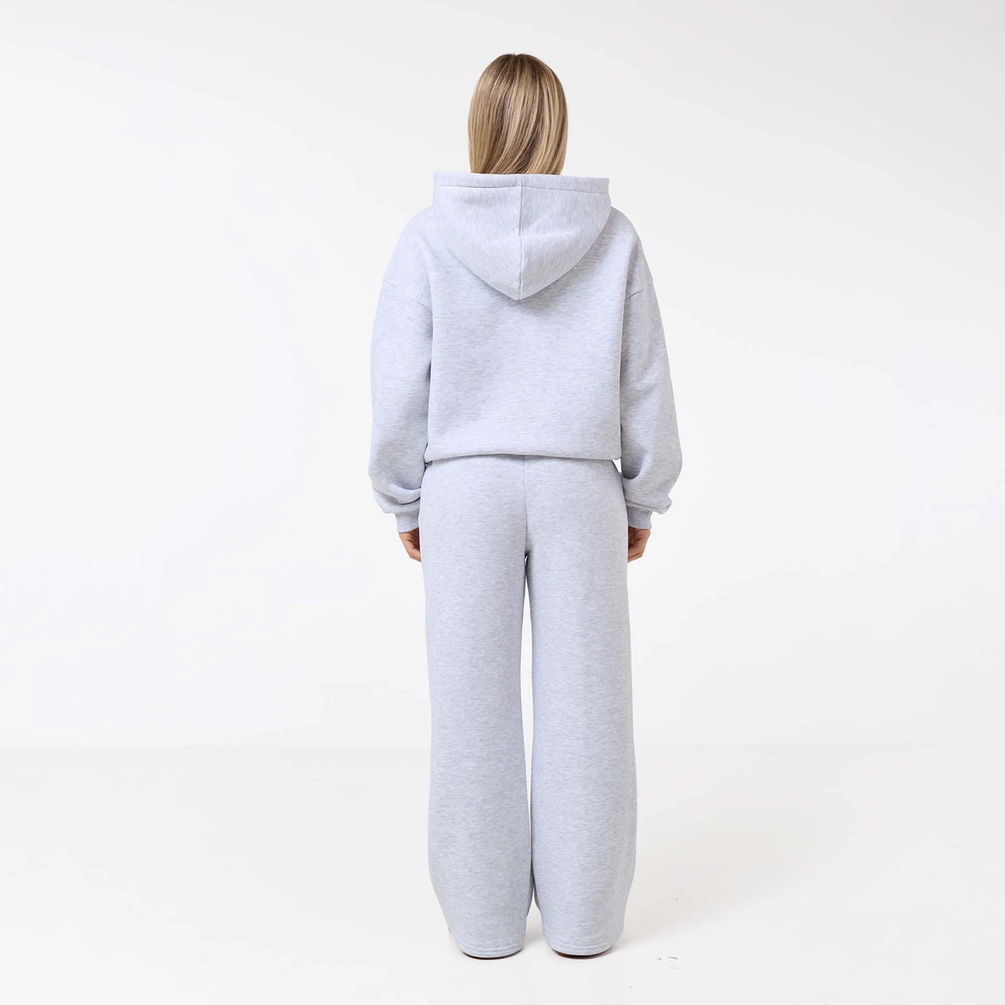 Tonal Core Logo Zip Core Open Hem Tracksuit  | Grey Marl - Image 8