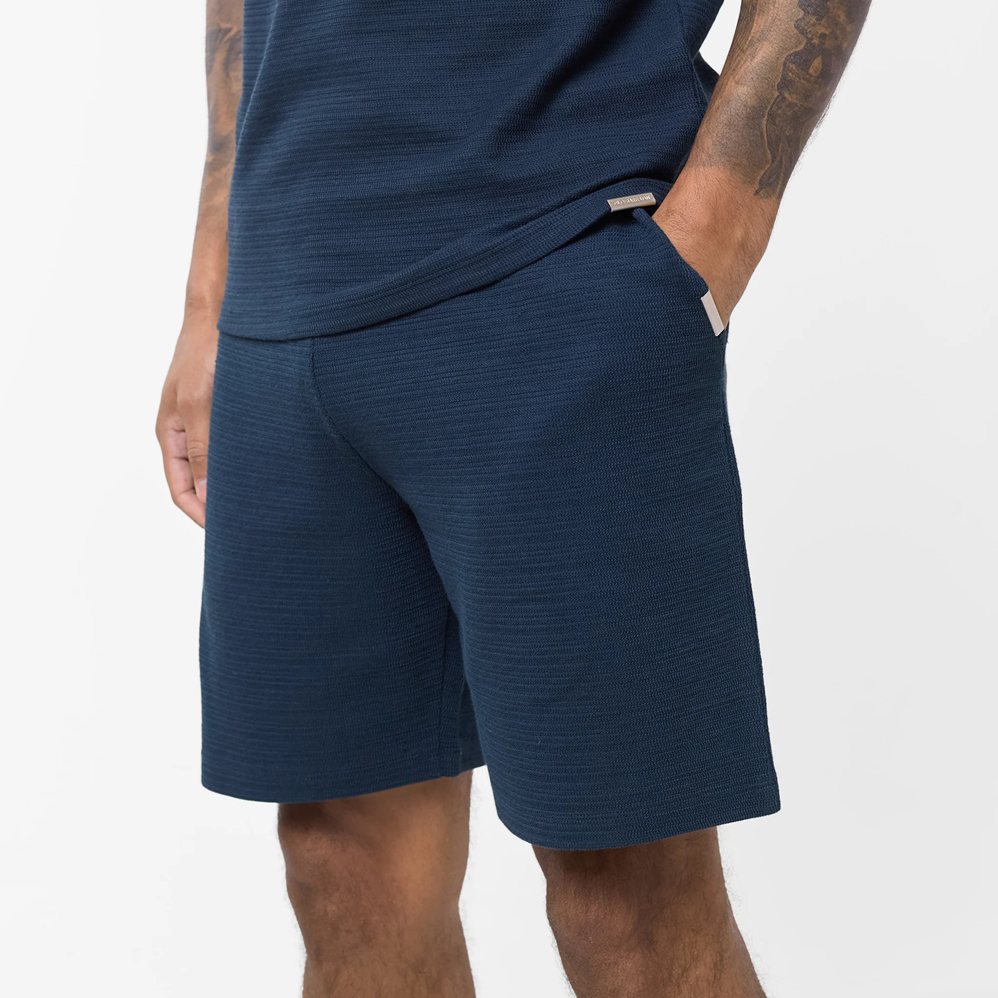 Tonal Knit Short | Navy - Image 4