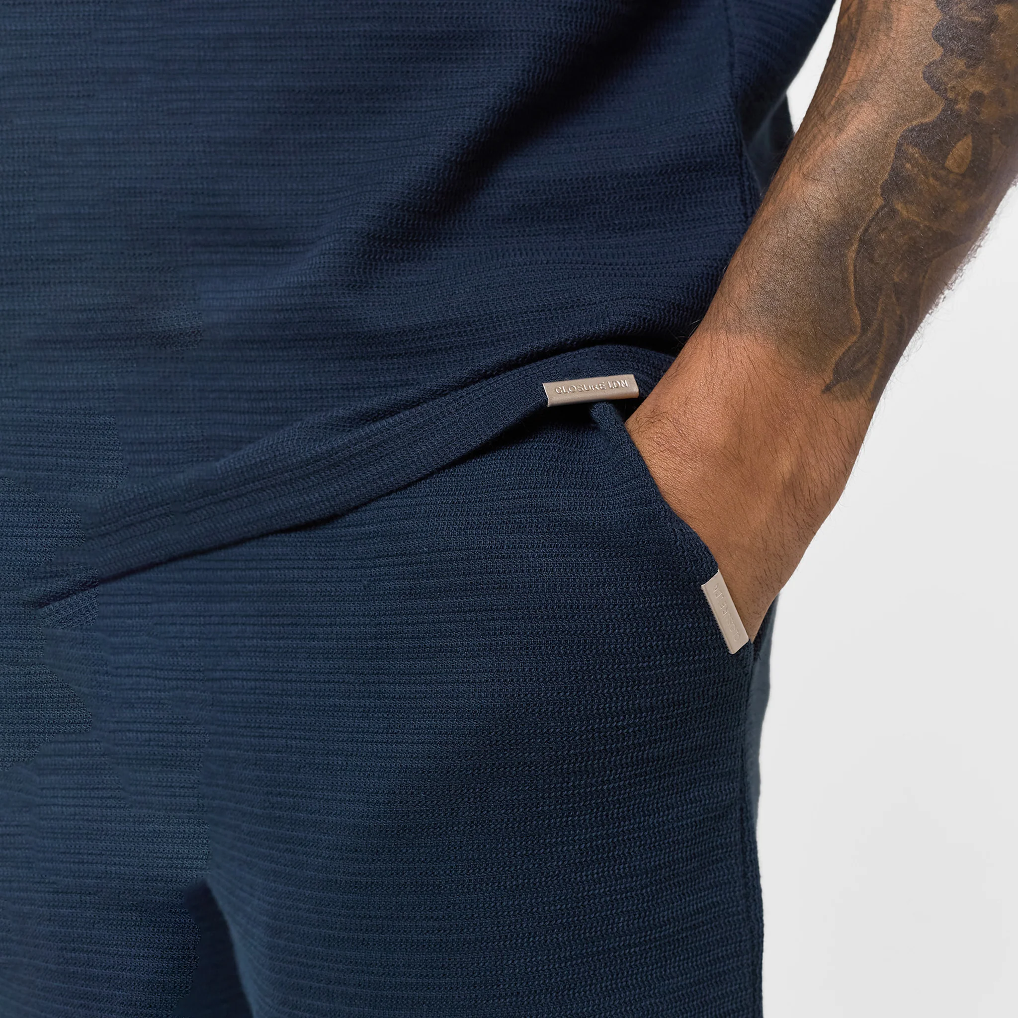 Tonal Knit Short | Navy - Image 5