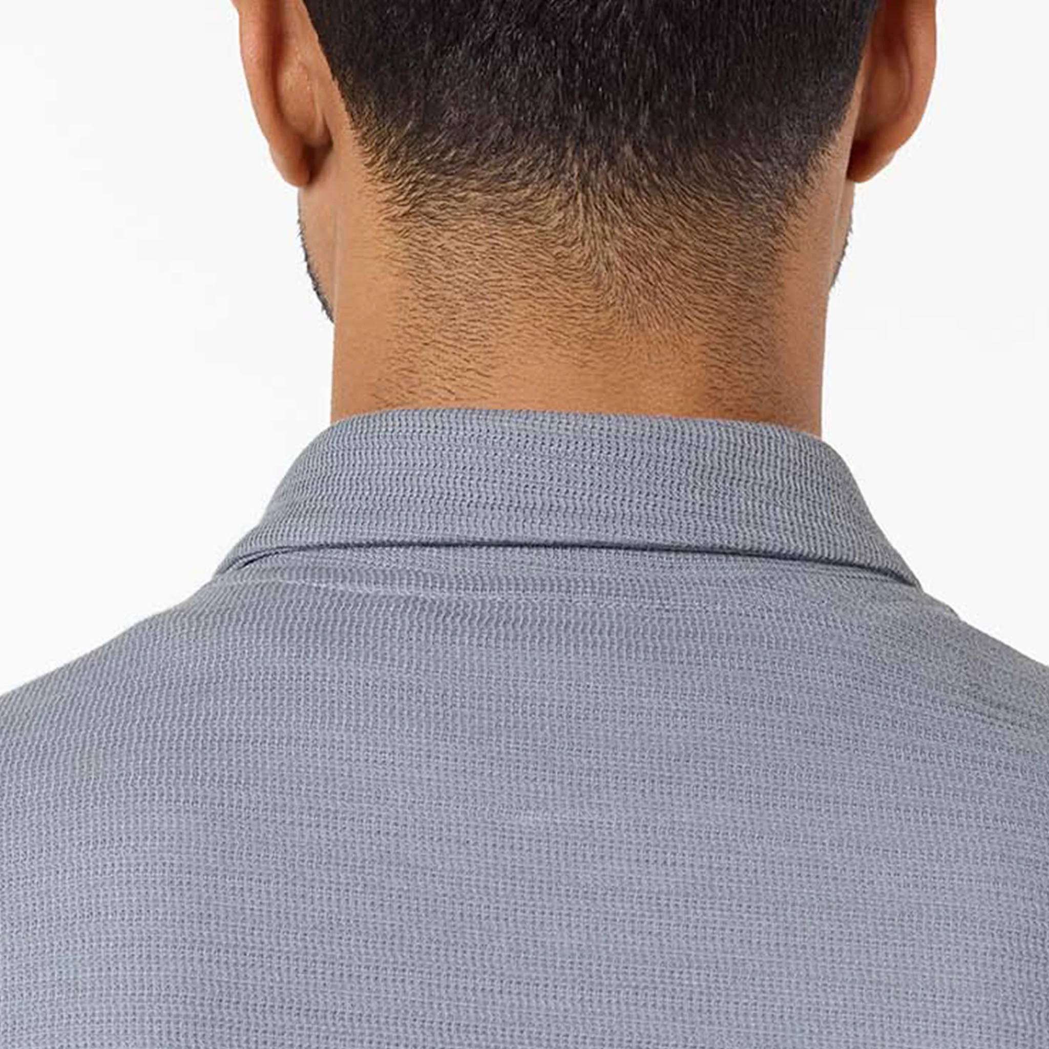 Tonal Knit Zip Overshirt | Mid Grey - Image 7