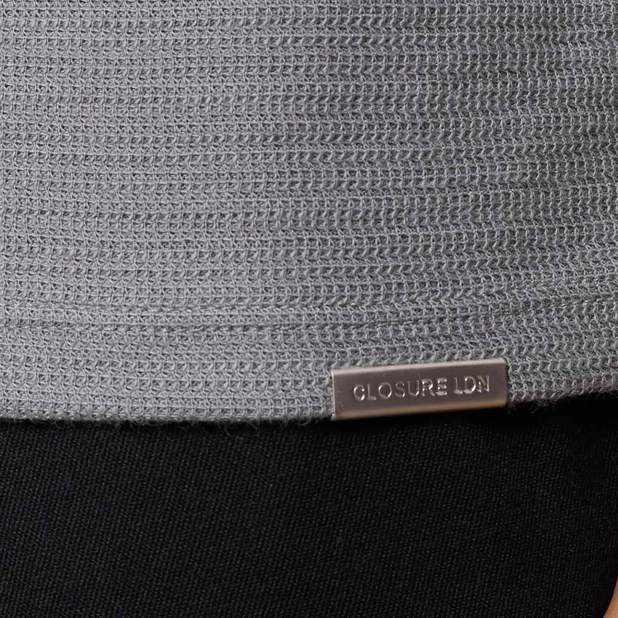 Tonal Knit Zip Polo | Grey - Image 5