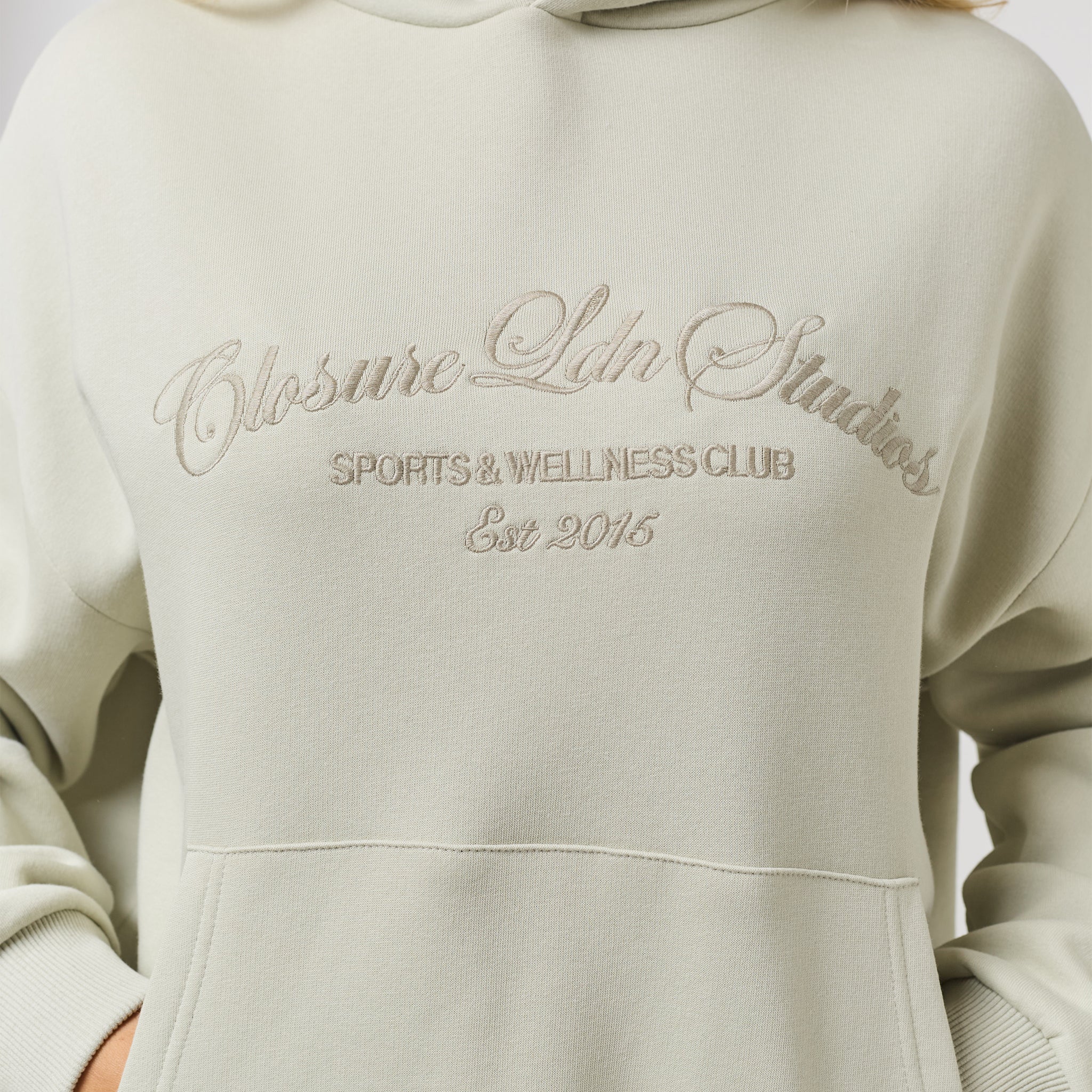 Tonal Script Hood Twinset | Pistachio - Image 3