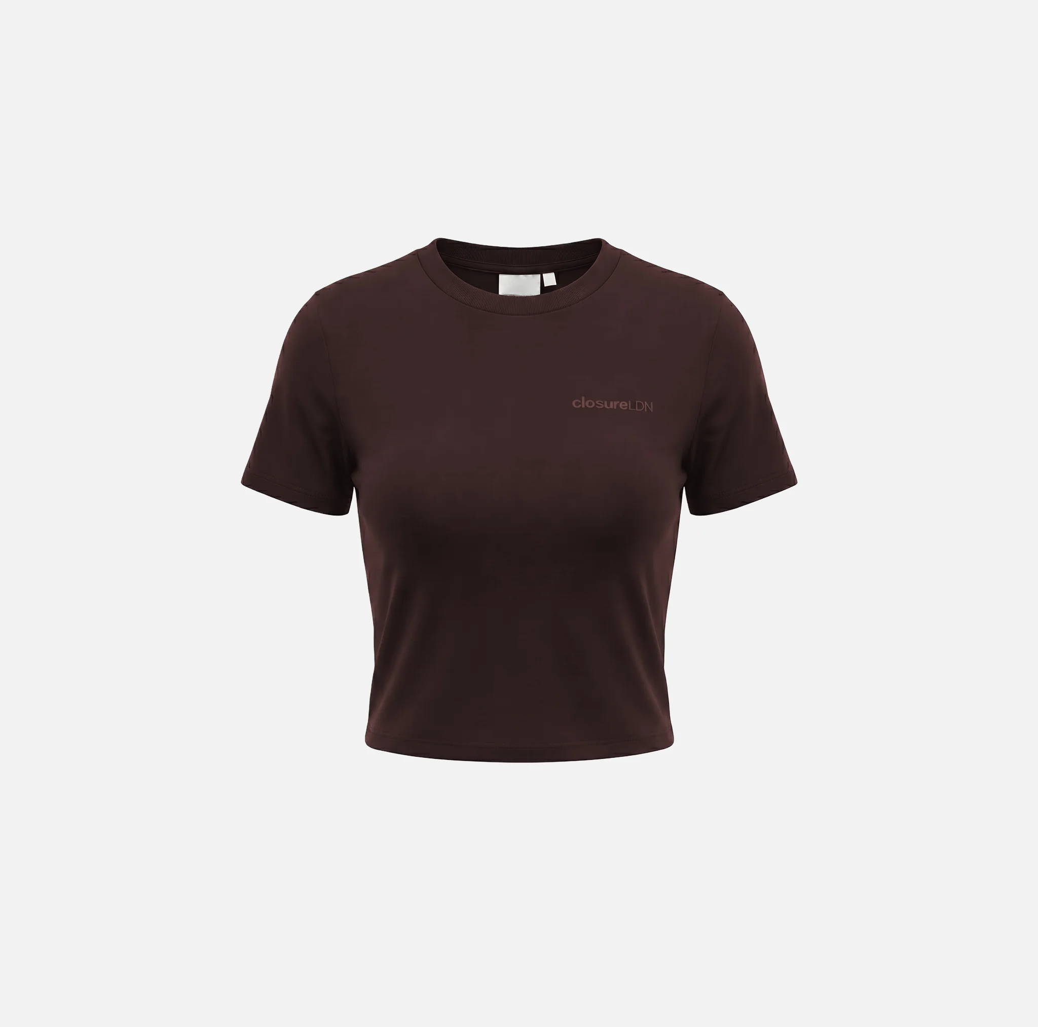 Tonal Scuba Core Logo Baby Tee | Espresso