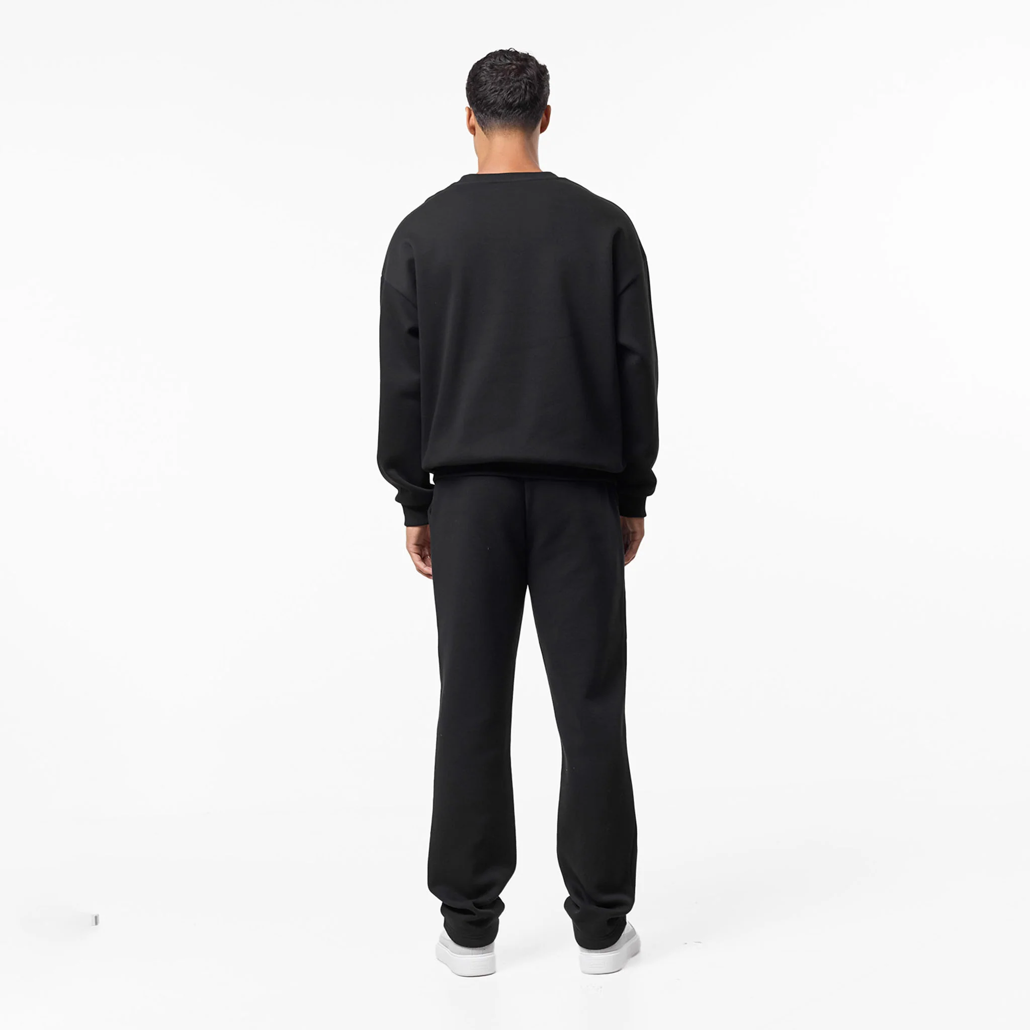 Tonal Signature Open Hem Tracksuit | Black - Image 8
