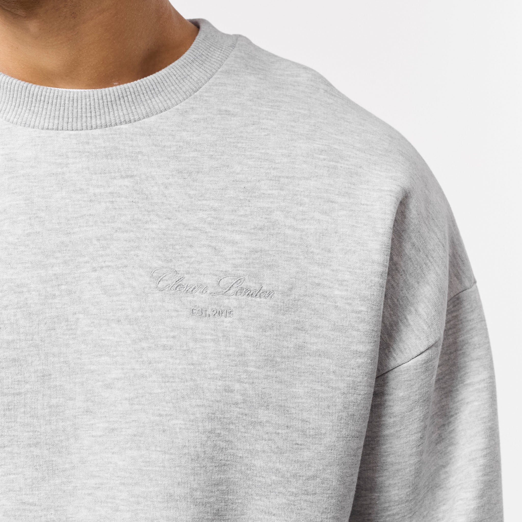 Tonal Signature Open Hem Tracksuit | Grey Marl - Image 3