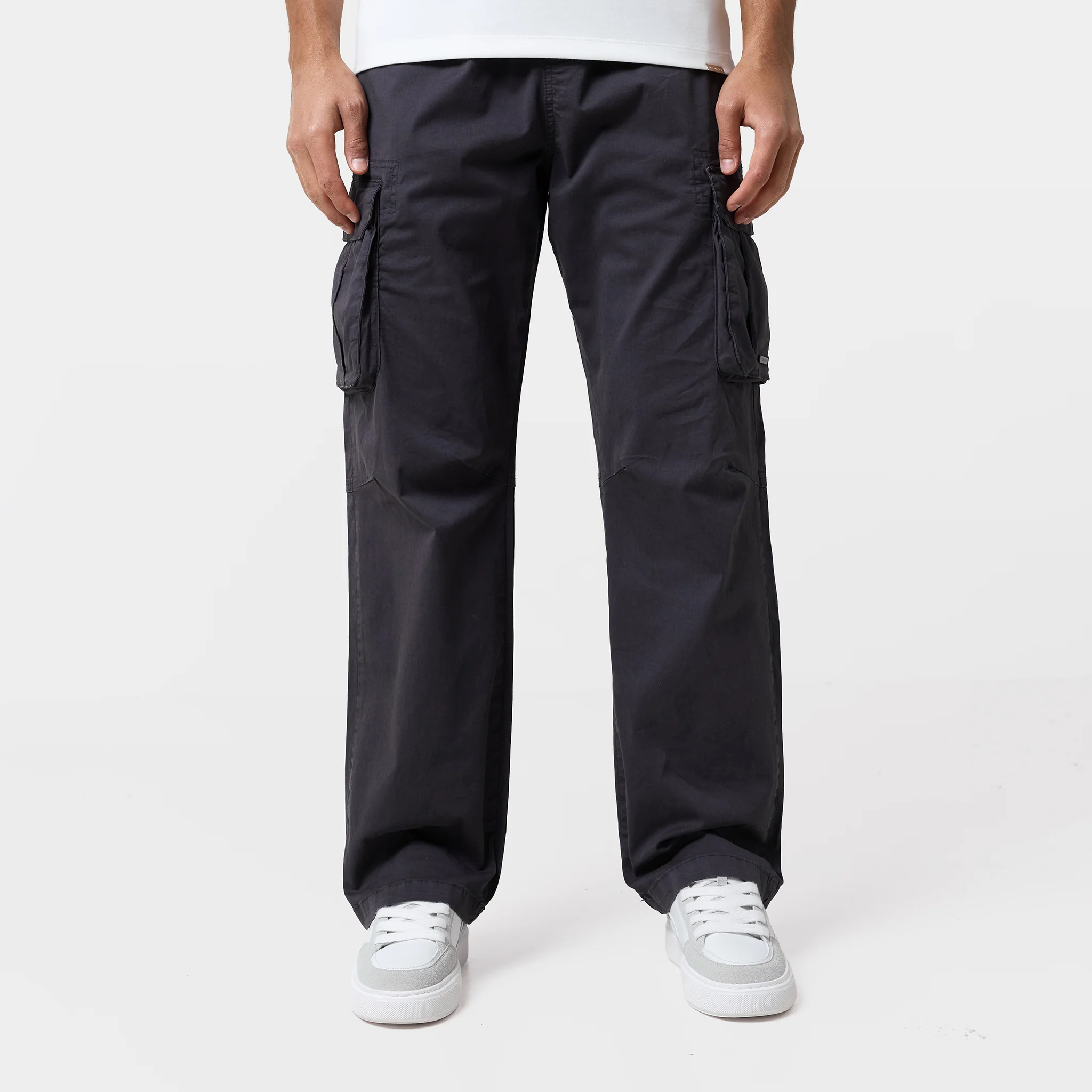 Twill Open Hem Cargo Pant | Charcoal - Image 3