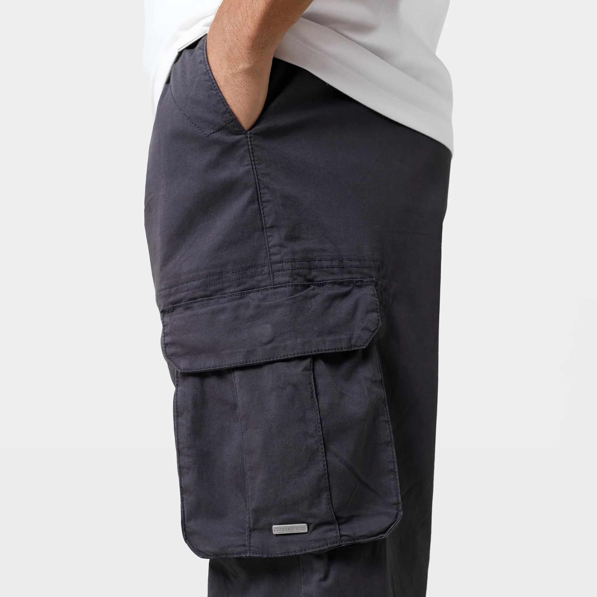 Twill Open Hem Cargo Pant | Charcoal - Image 4