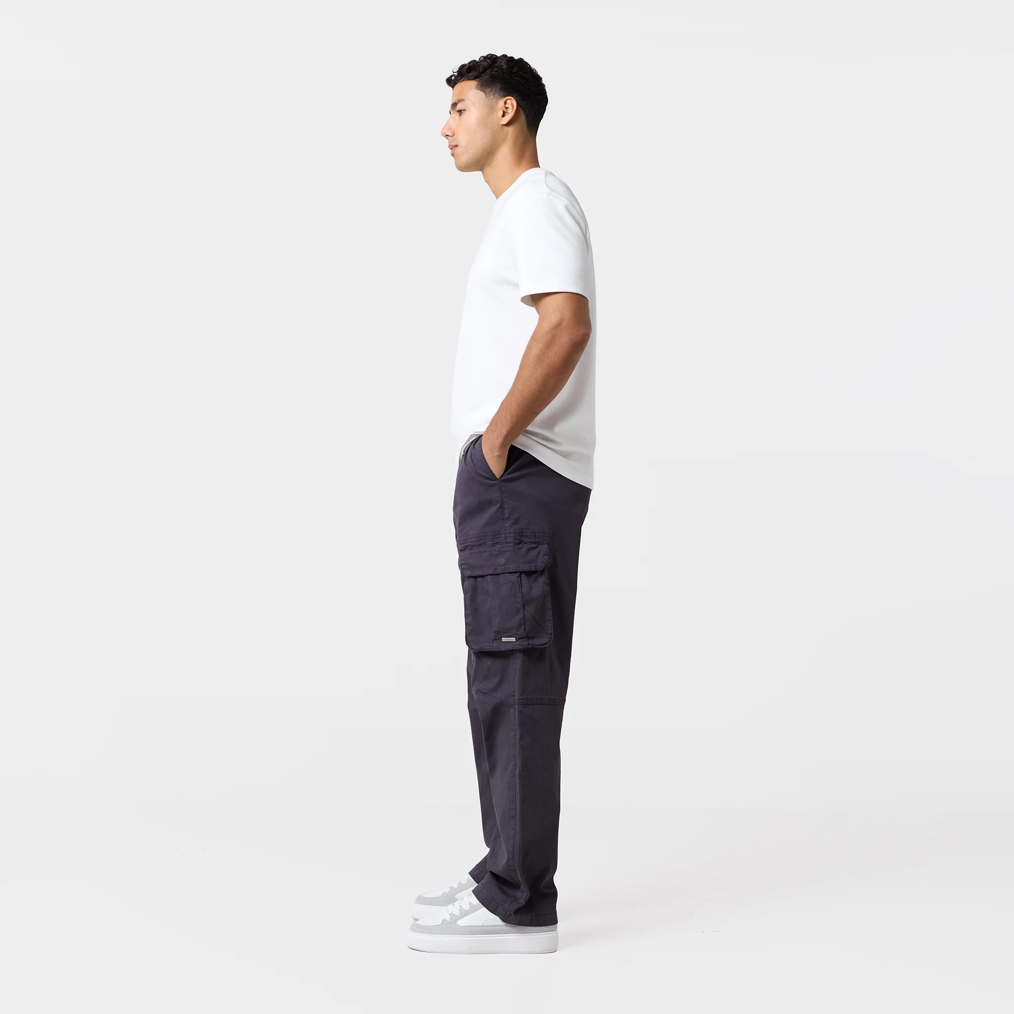Twill Open Hem Cargo Pant | Charcoal - Image 5