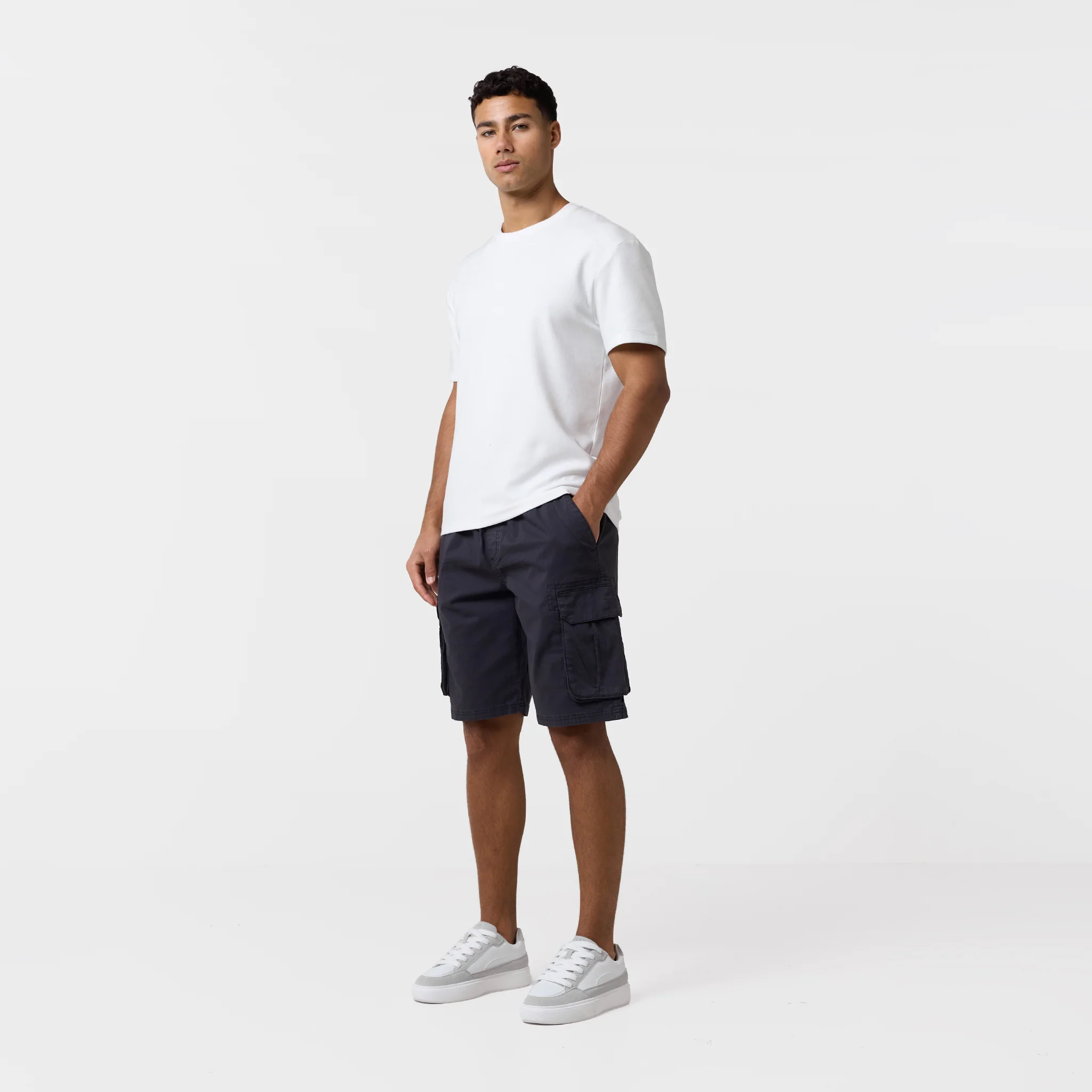 Twill Relaxed Cargo Short | Charcoal - Image 3