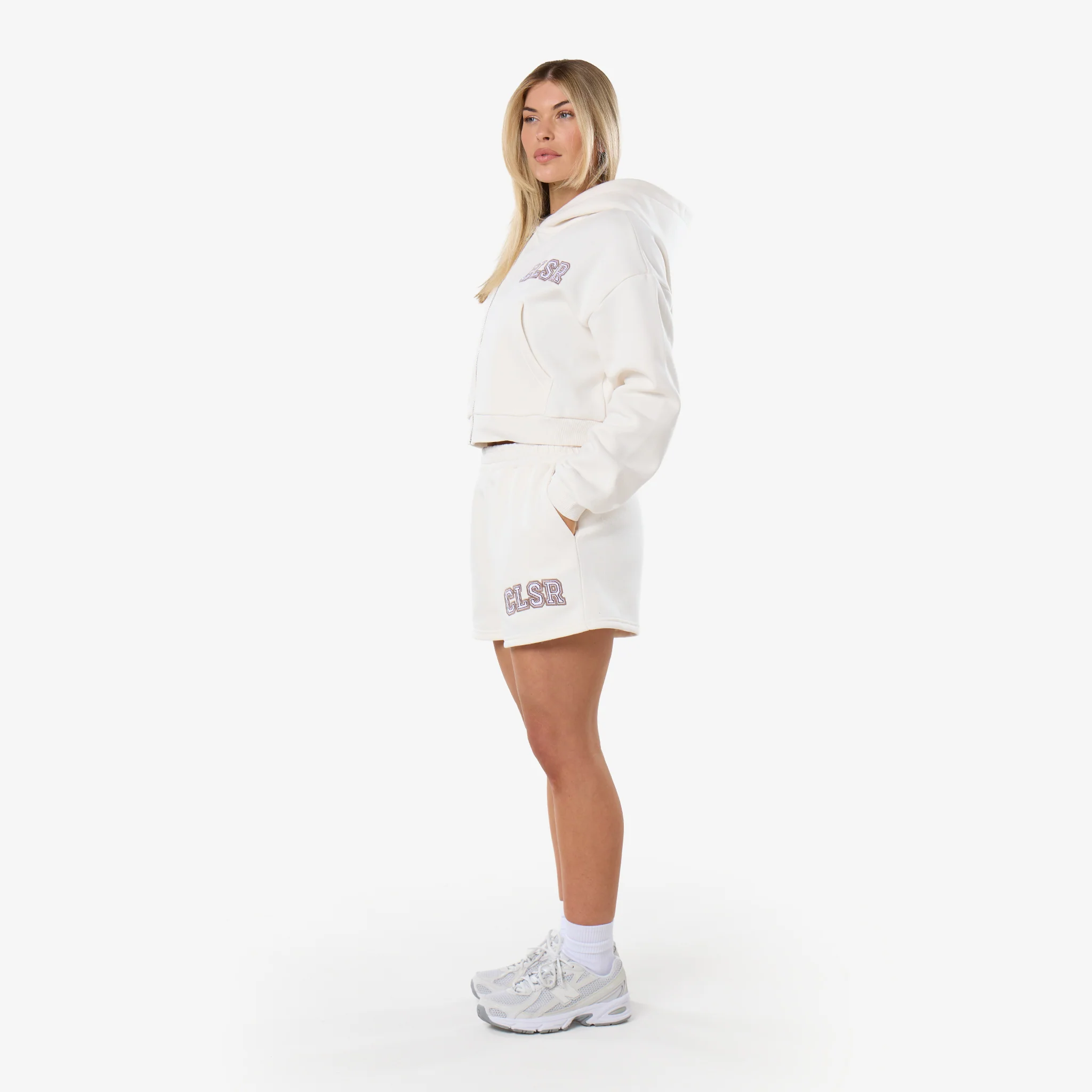 Varsity Applique Zip Through Twinset | Marshmallow - Image 11