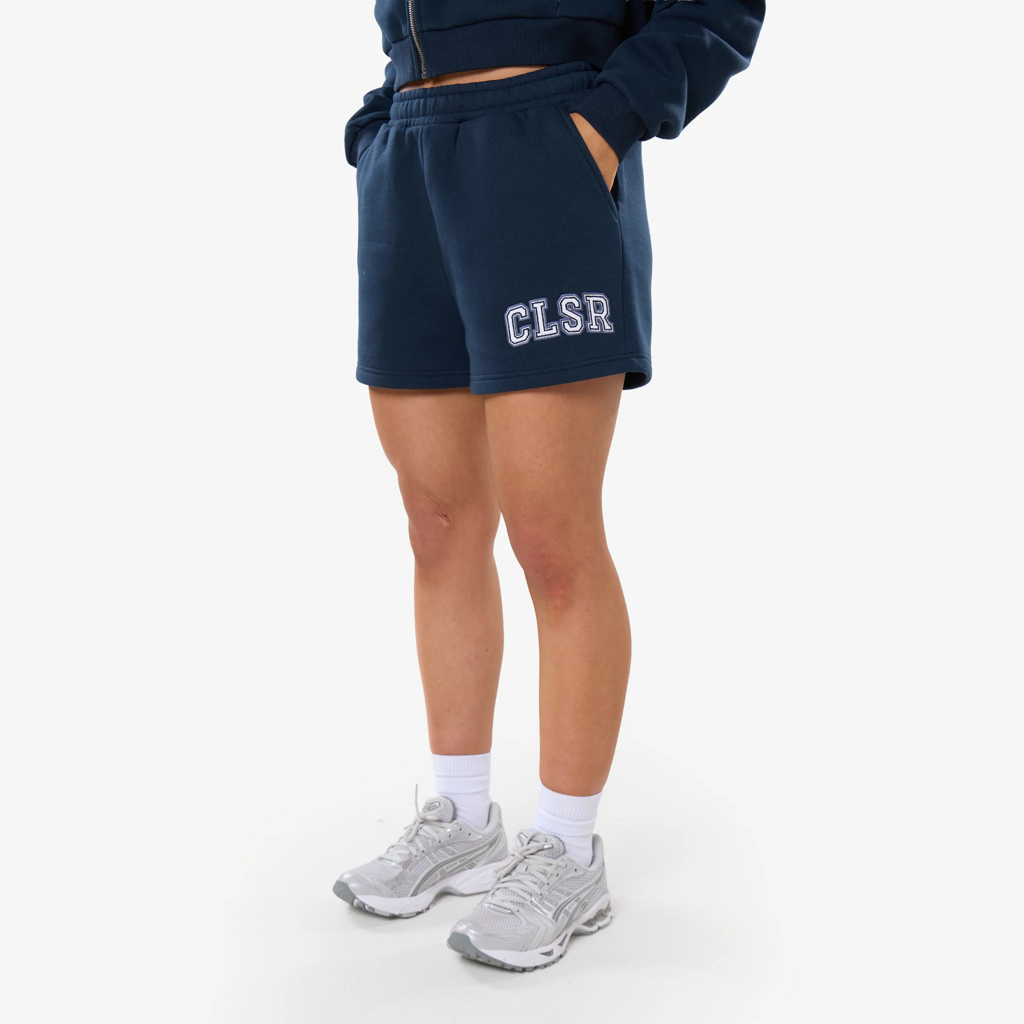 Varsity Applique Zip Through Twinset | Navy - Image 8