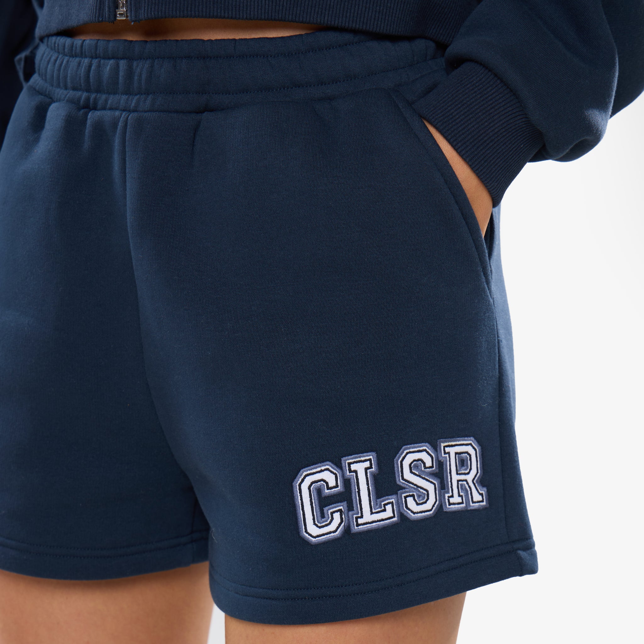 Varsity Applique Zip Through Twinset | Navy - Image 9