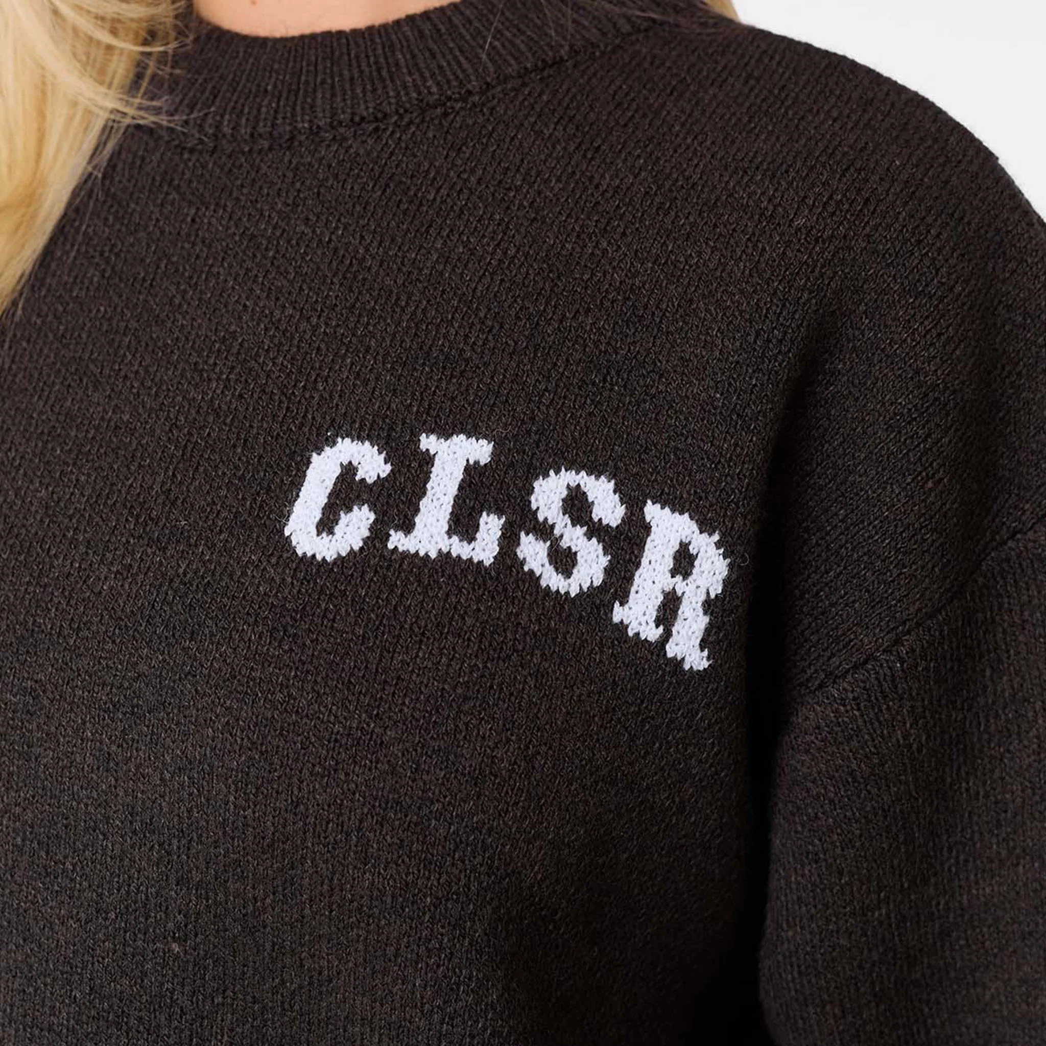 Varsity CLSR Knit Crew Neck | Coffee - Image 3