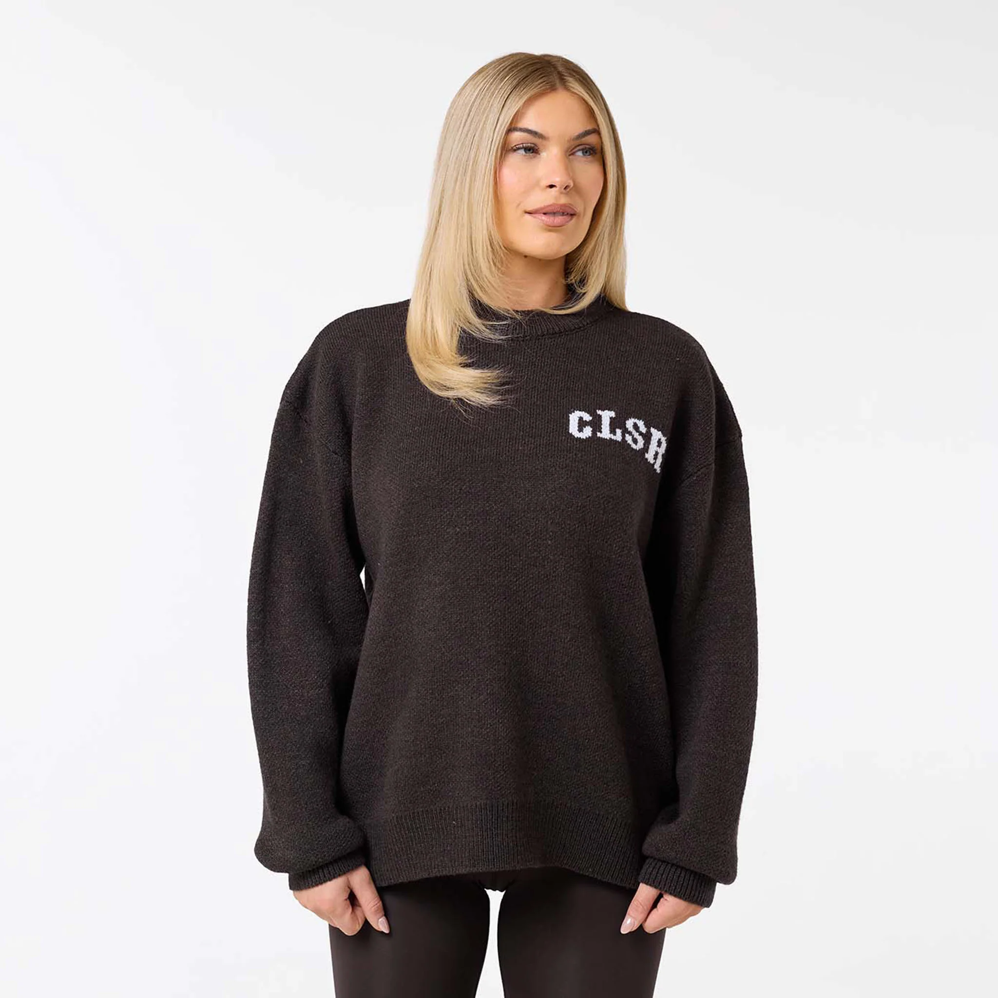 Varsity CLSR Knit Crew Neck | Coffee - Image 4