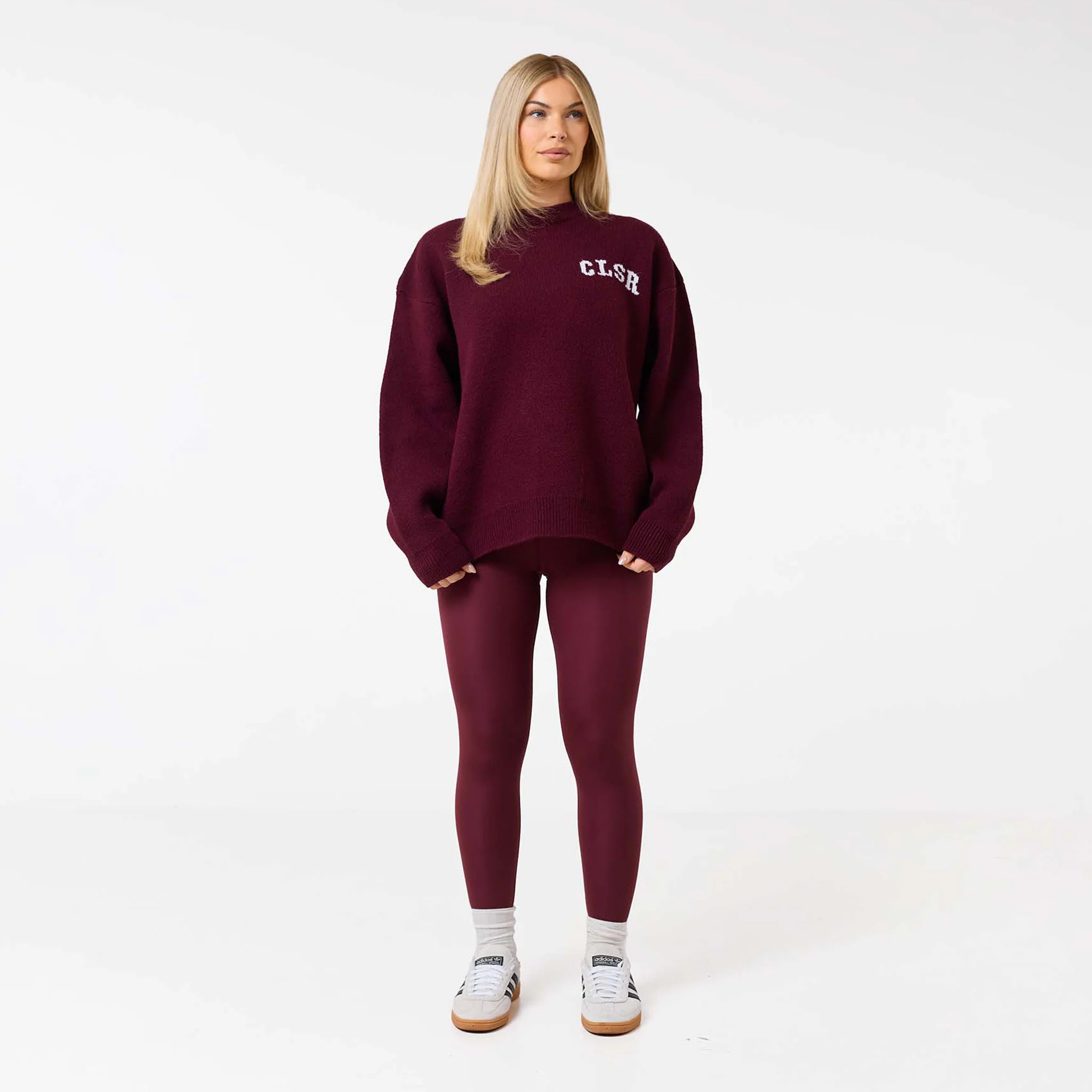 Varsity CLSR Knit Crew Neck | Burgundy - Image 4