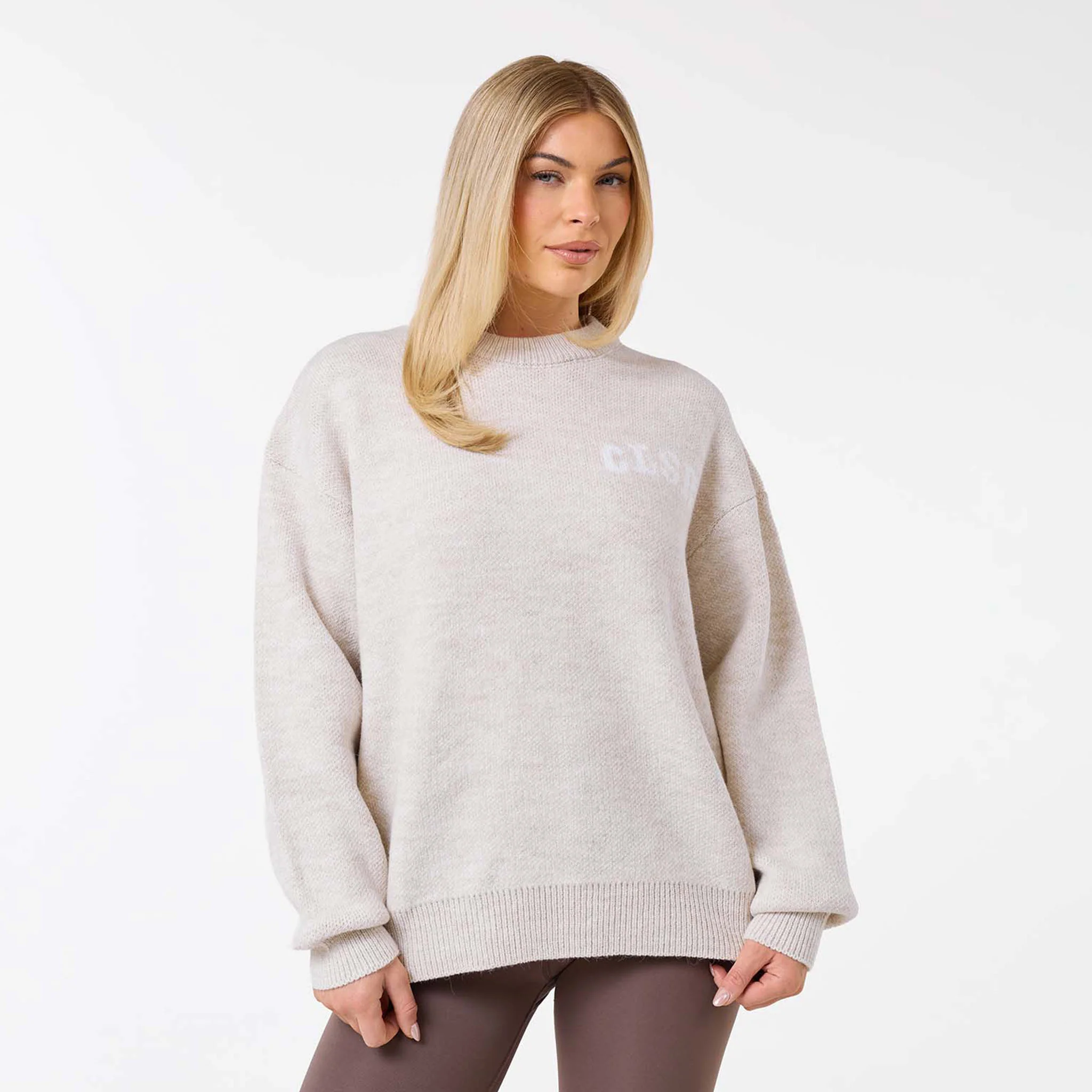 Varsity CLSR Knit Crew Neck | Oatmeal - Image 4