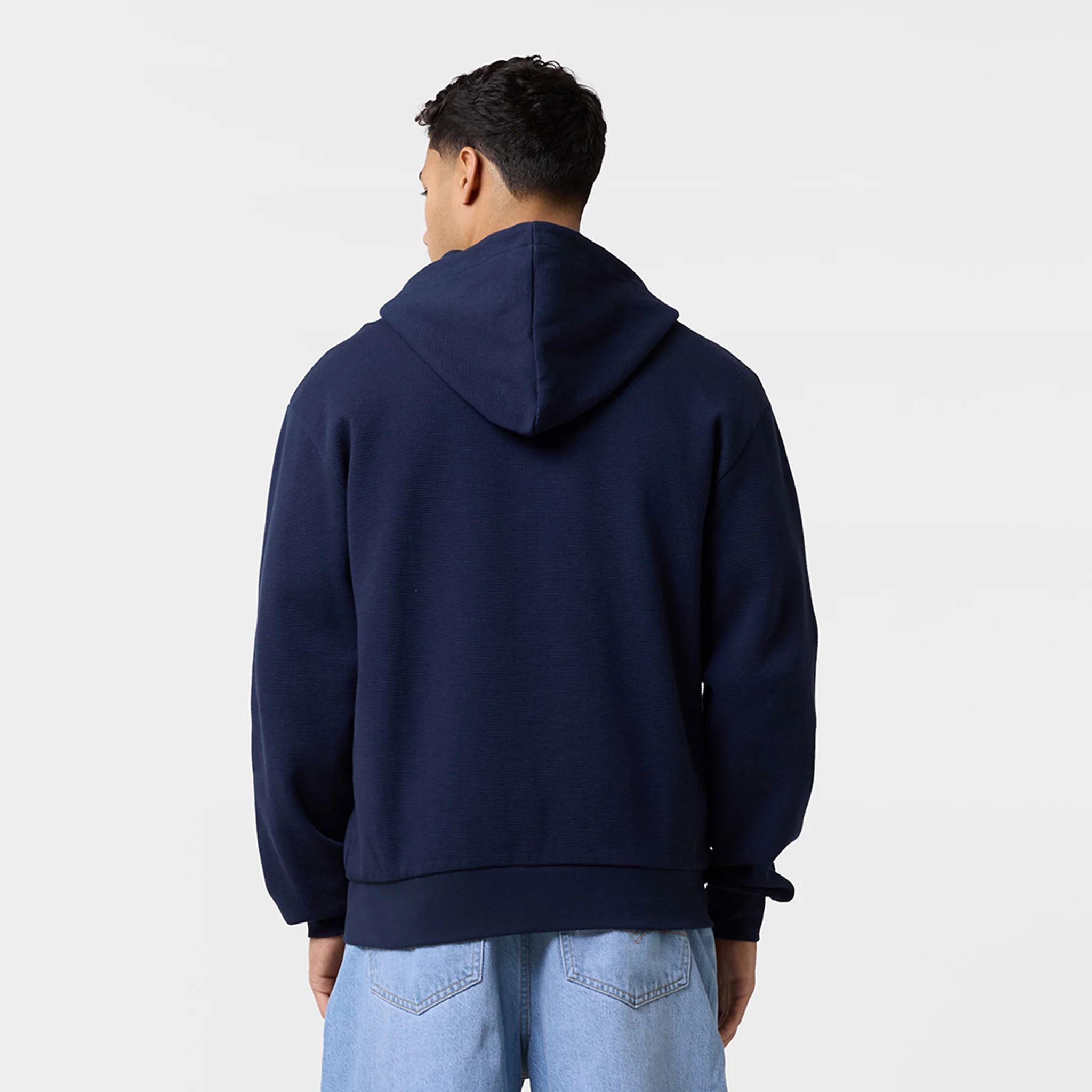 Waffle Full Zip Hoodie | Navy - Image 10