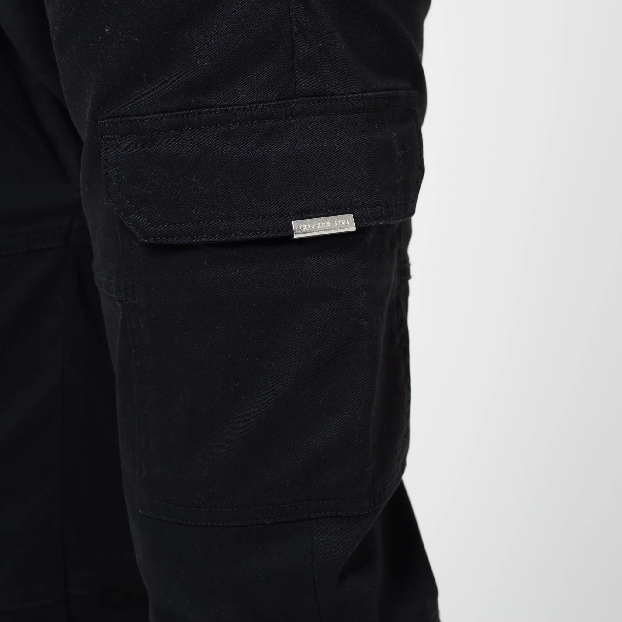 Washed Open Hem Cargo Pants | Black - Image 4